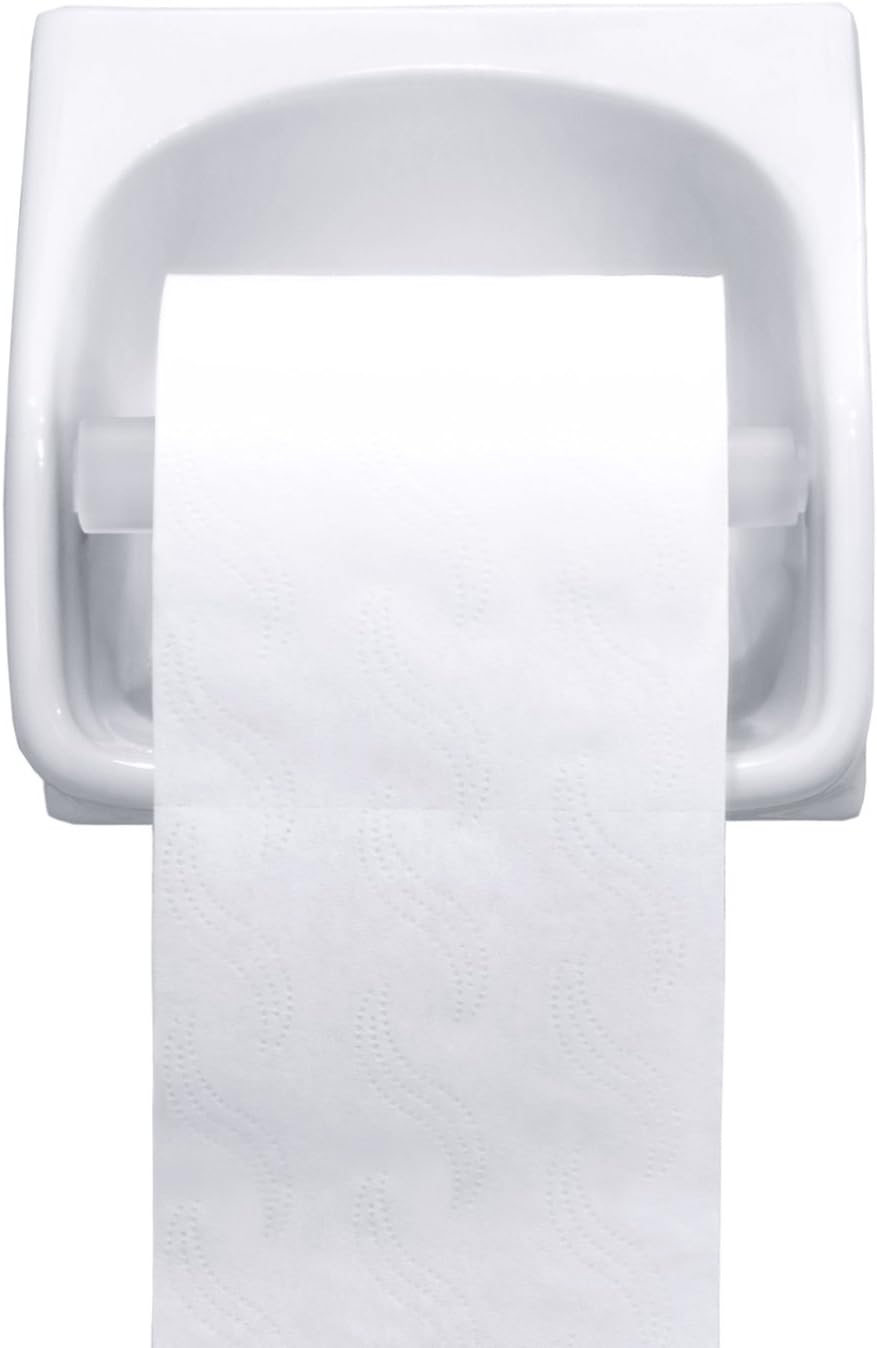 2 Pcs Universal Toilet Paper Holder Replacement Rod Spring Loaded Plastic Retractable Paper Replacement Rod Toilet Tissue Roll Holder Insert for Bathroom Home Fixture Accessories(White) - Image 2
