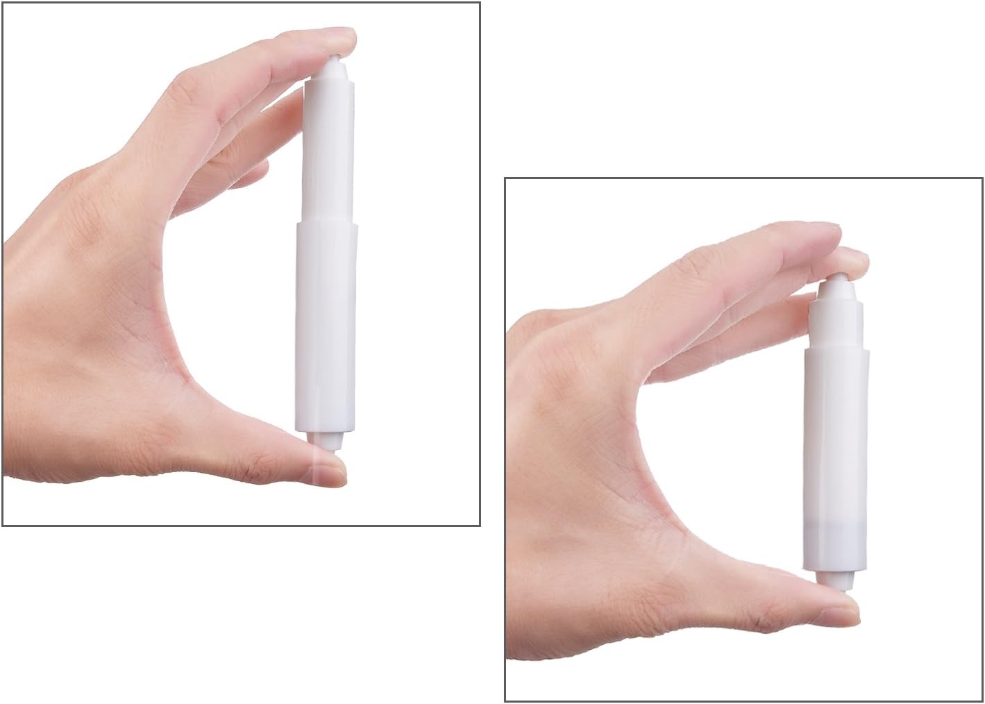 2 Pcs Universal Toilet Paper Holder Replacement Rod Spring Loaded Plastic Retractable Paper Replacement Rod Toilet Tissue Roll Holder Insert for Bathroom Home Fixture Accessories(White) - Image 5
