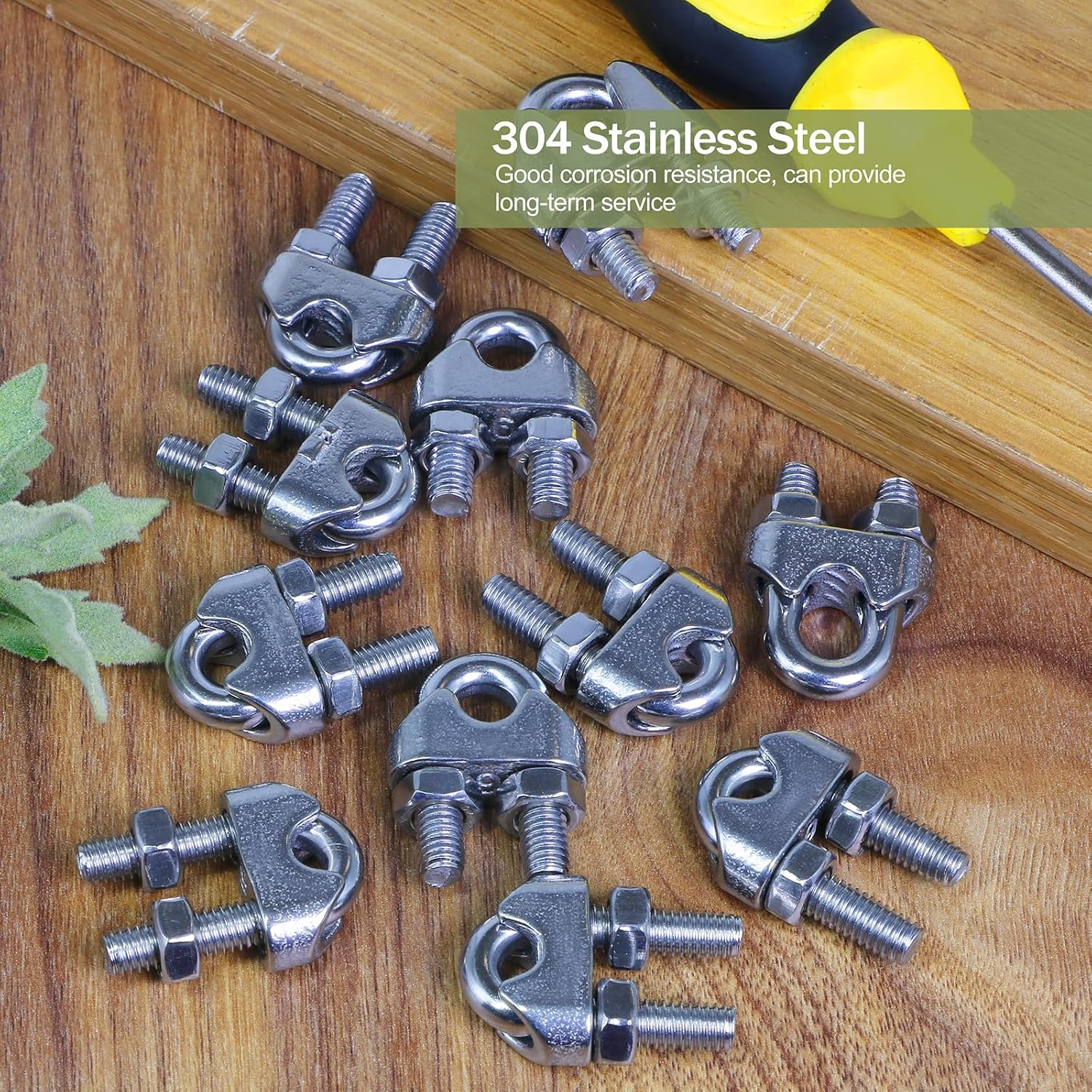 4pcs M6 Wire Rope Clamp, 1/4 inch Cable Clamps Stainless Steel Wire Rope Clips - Image 6