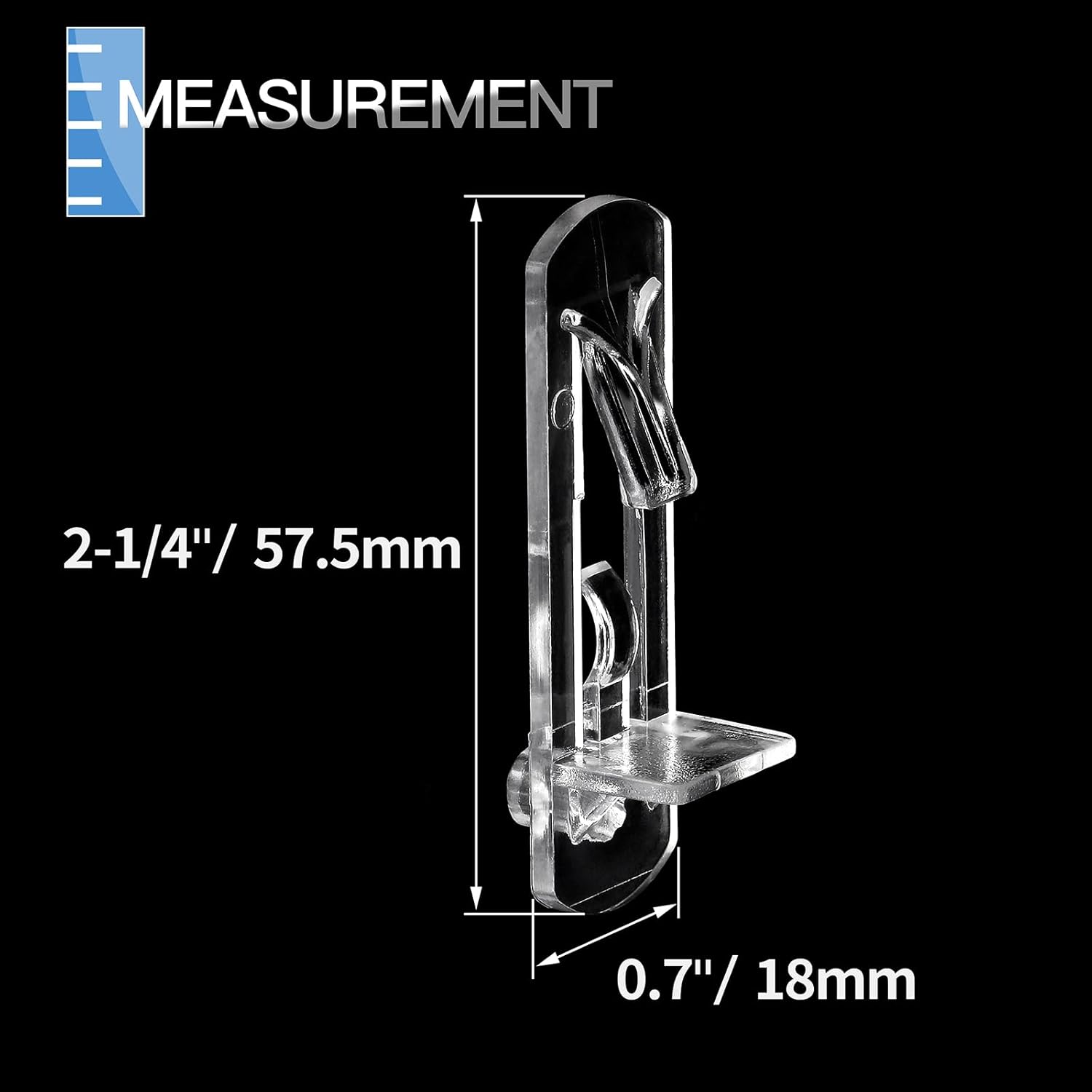 10pcs Locking Shelf Pins – 5mm Cabinet Shelf Pegs, Clear Plastic Shelf Clips for 3/4