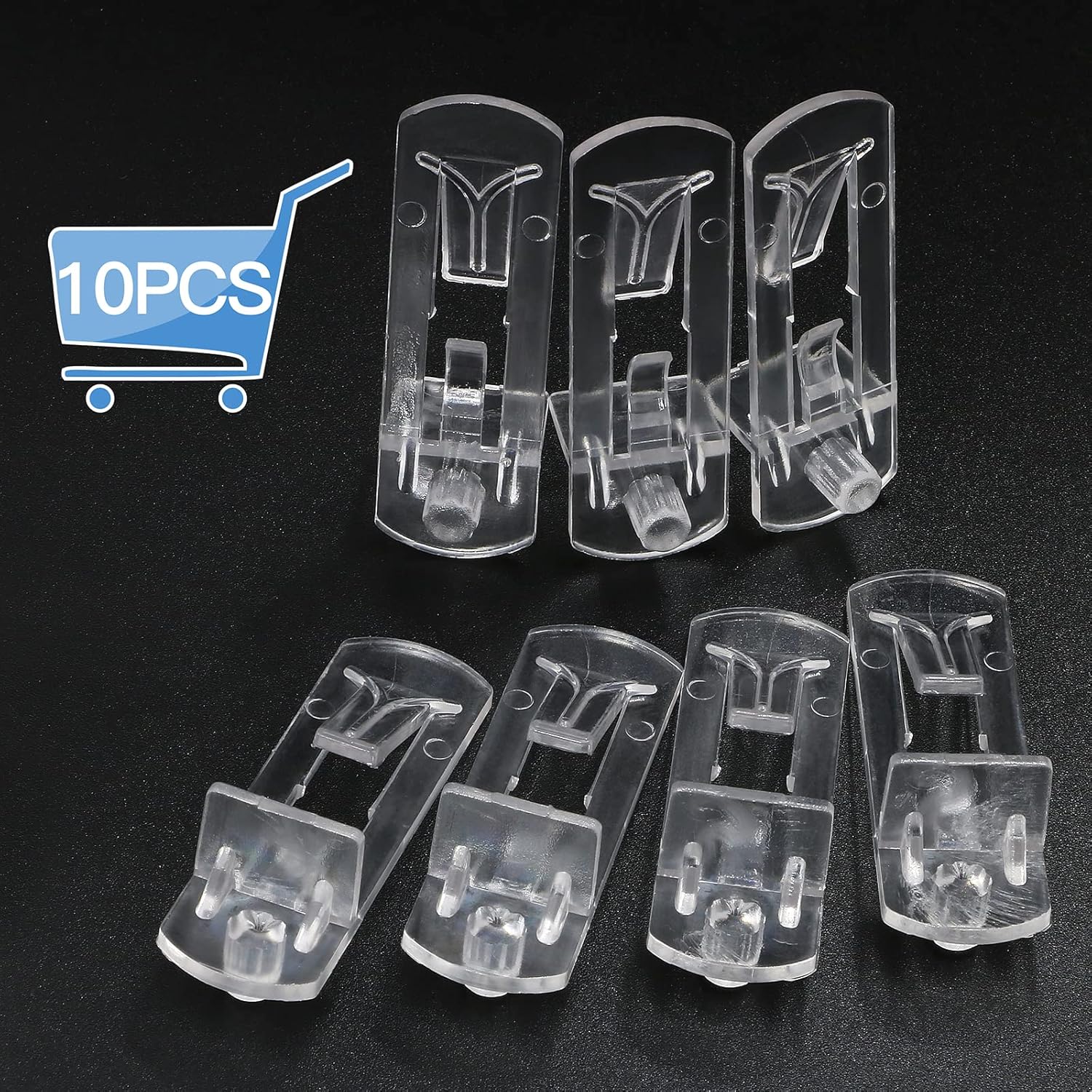 10pcs Locking Shelf Pins – 5mm Cabinet Shelf Pegs, Clear Plastic Shelf Clips for 3/4