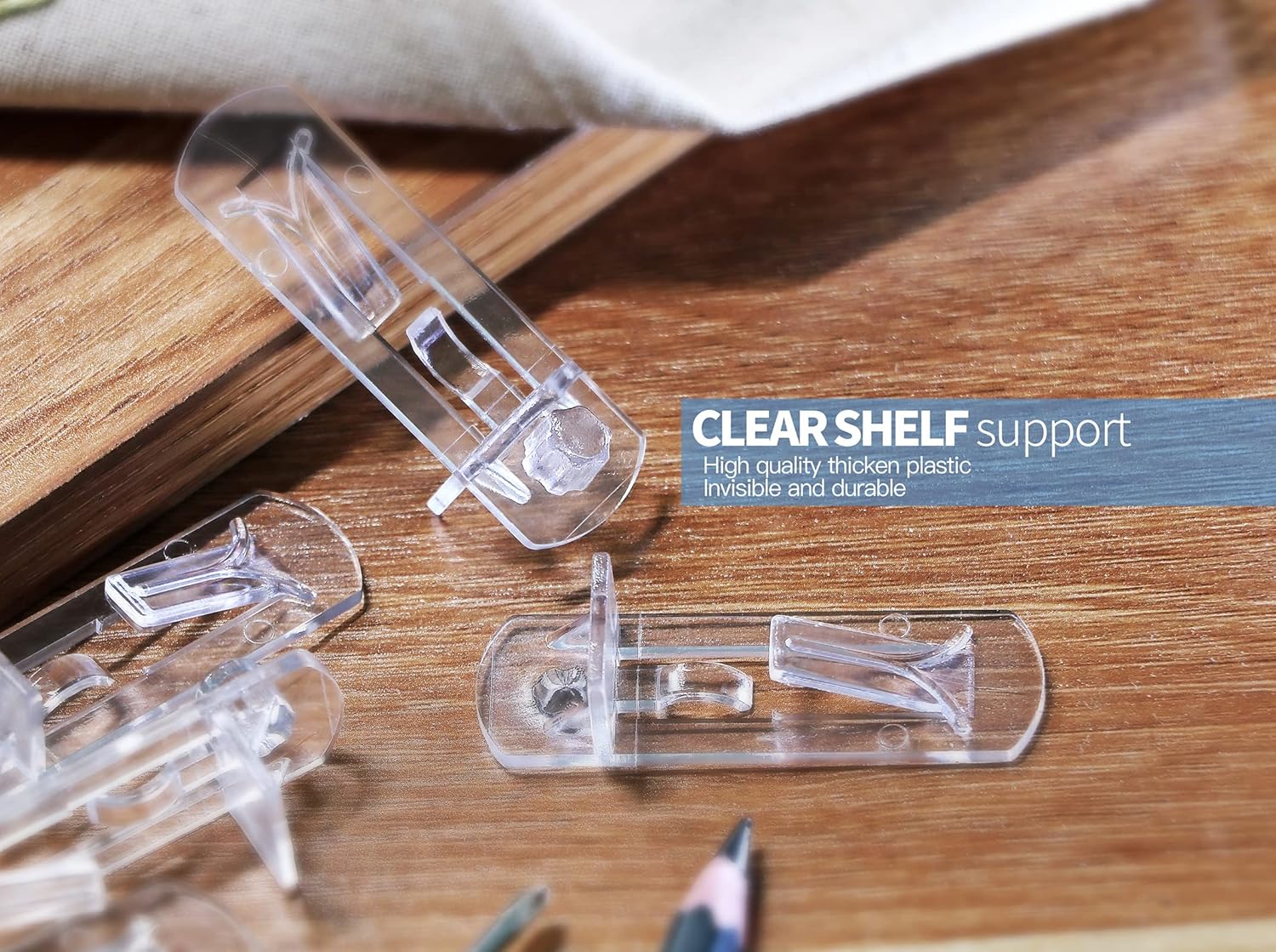 10pcs Locking Shelf Pins – 5mm Cabinet Shelf Pegs, Clear Plastic Shelf Clips for 3/4
