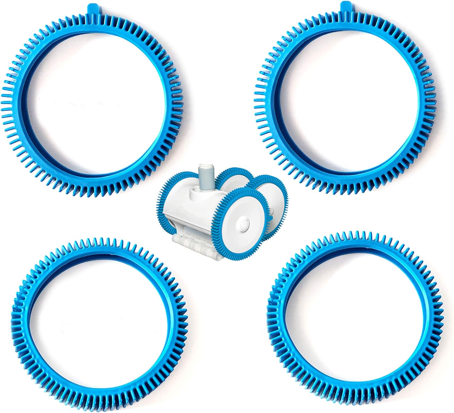Pool Cleaner Front Tire and Rear Tire Combo Kit, Compatible with Poolvergnuegen Super Hump 896584000-143 and 896584000-082 (2-Pack Front & 2-Pack Rear) - Image 1
