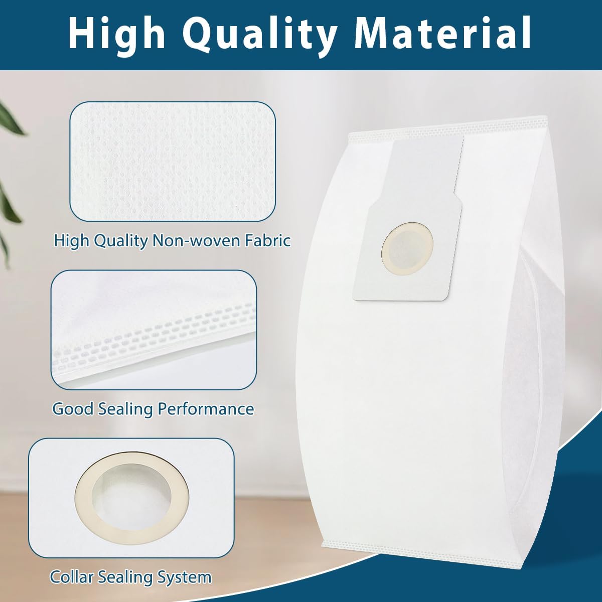 8 Pack 53294 Style O HEPA Cloth Vacuum Bags Replacement Compatible with Kenmore Upright Vacuum Cleaner 53293 50690 31140 31150 BU1005 BU1018, Compare to Part 20-53294 20-50690 - Image 5