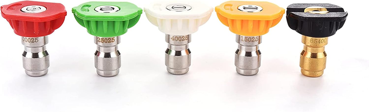 Pressure Washer Spray Nozzle Tips Multiple Degrees, 1/4 inch 5-Pack (2.5 GPM) - Image 2