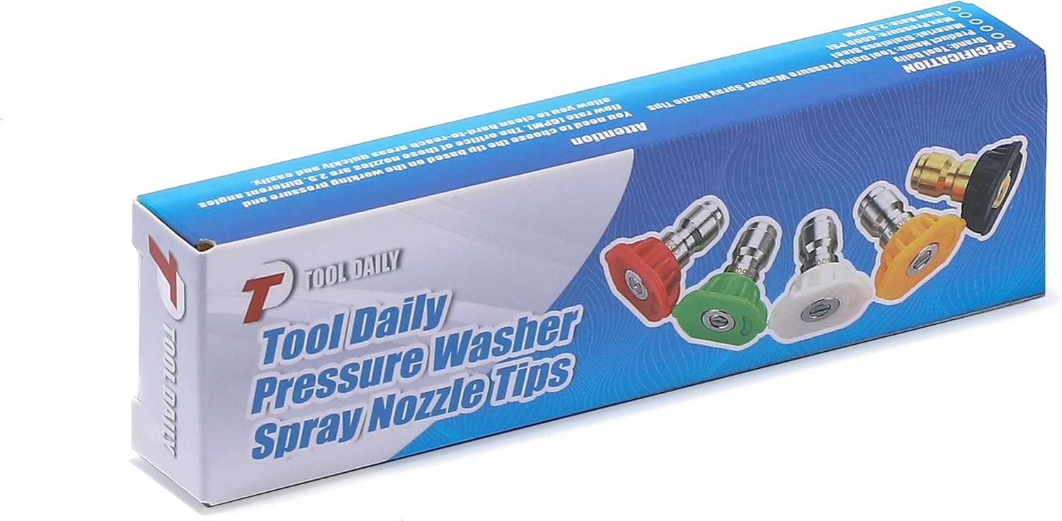 Pressure Washer Spray Nozzle Tips Multiple Degrees, 1/4 inch 5-Pack (2.5 GPM) - Image 7