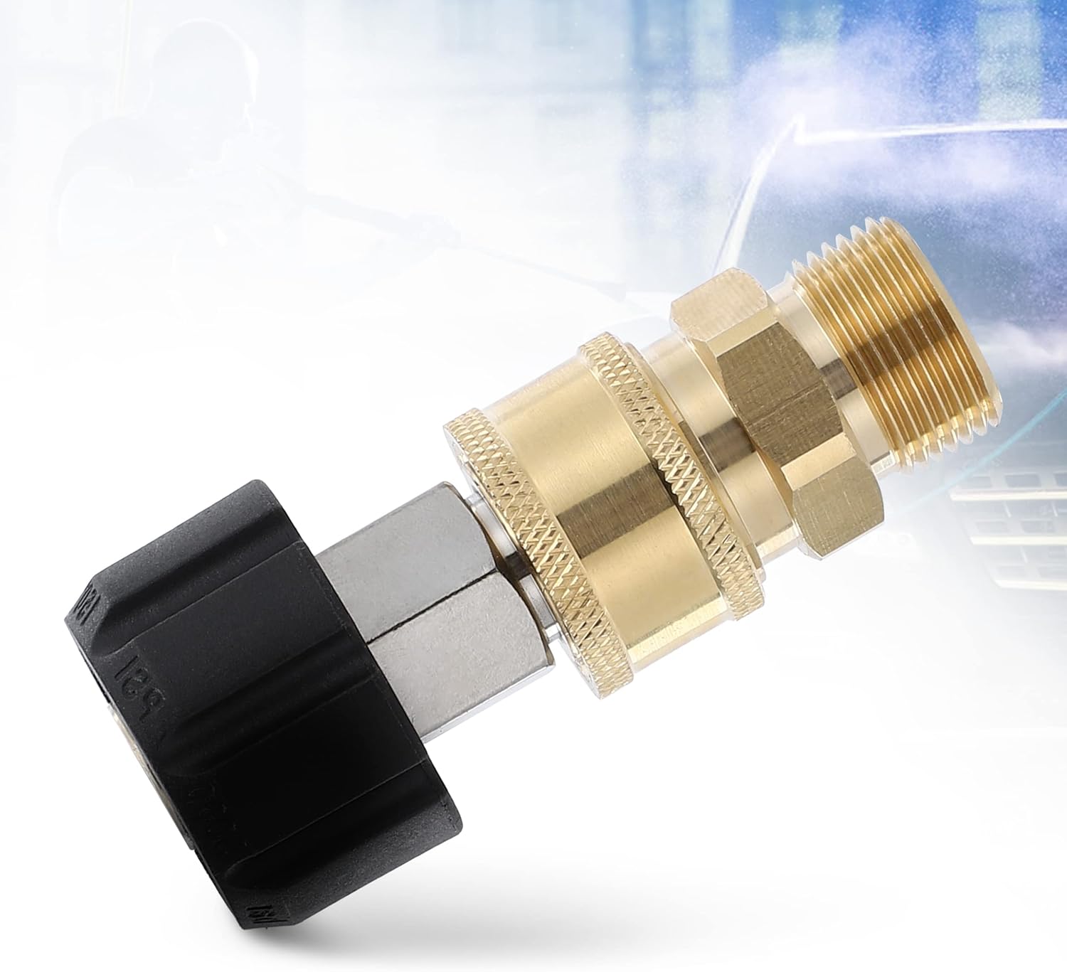 Pressure Washer Adapter Set, Quick Connect Kit, Metric M22 15mm Female to M22 Male Fitting, 5000 PSI, 4 Pcs - Image 5