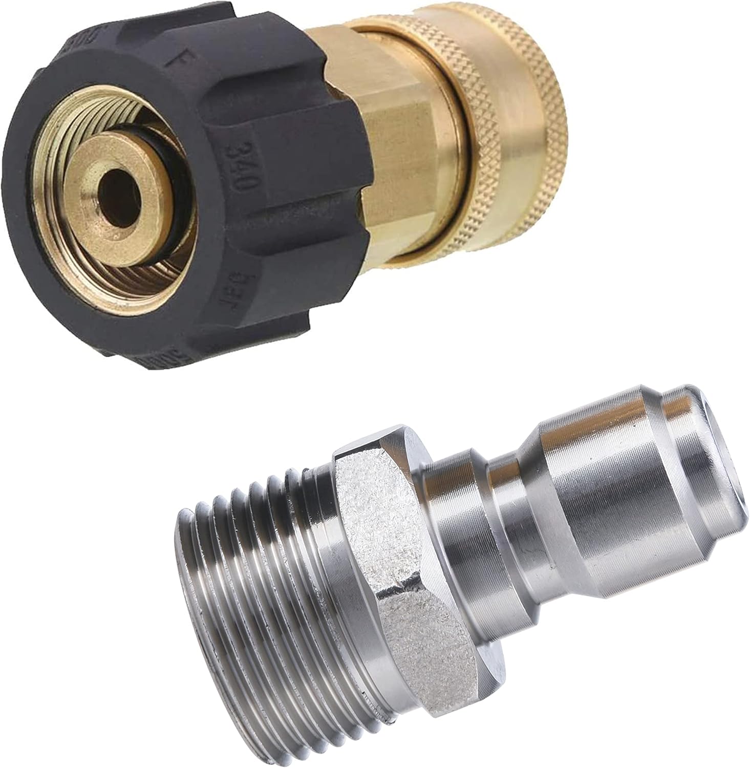Pressure Washer Adapter, 3/8 Inch Quick Connect Kit, M22 14mm to M22 Metric Fitting, 5000 PSI - Image 6