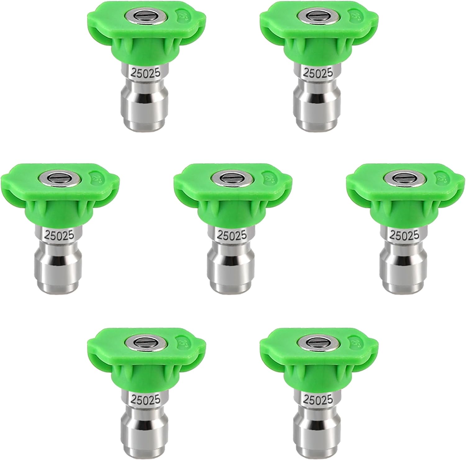 Pressure Washer Tips, 25 Degree Green Power Washer Nozzle Tips 7 Pack, 1/4 Inch Quick Connect, 4000 PSI - Image 1