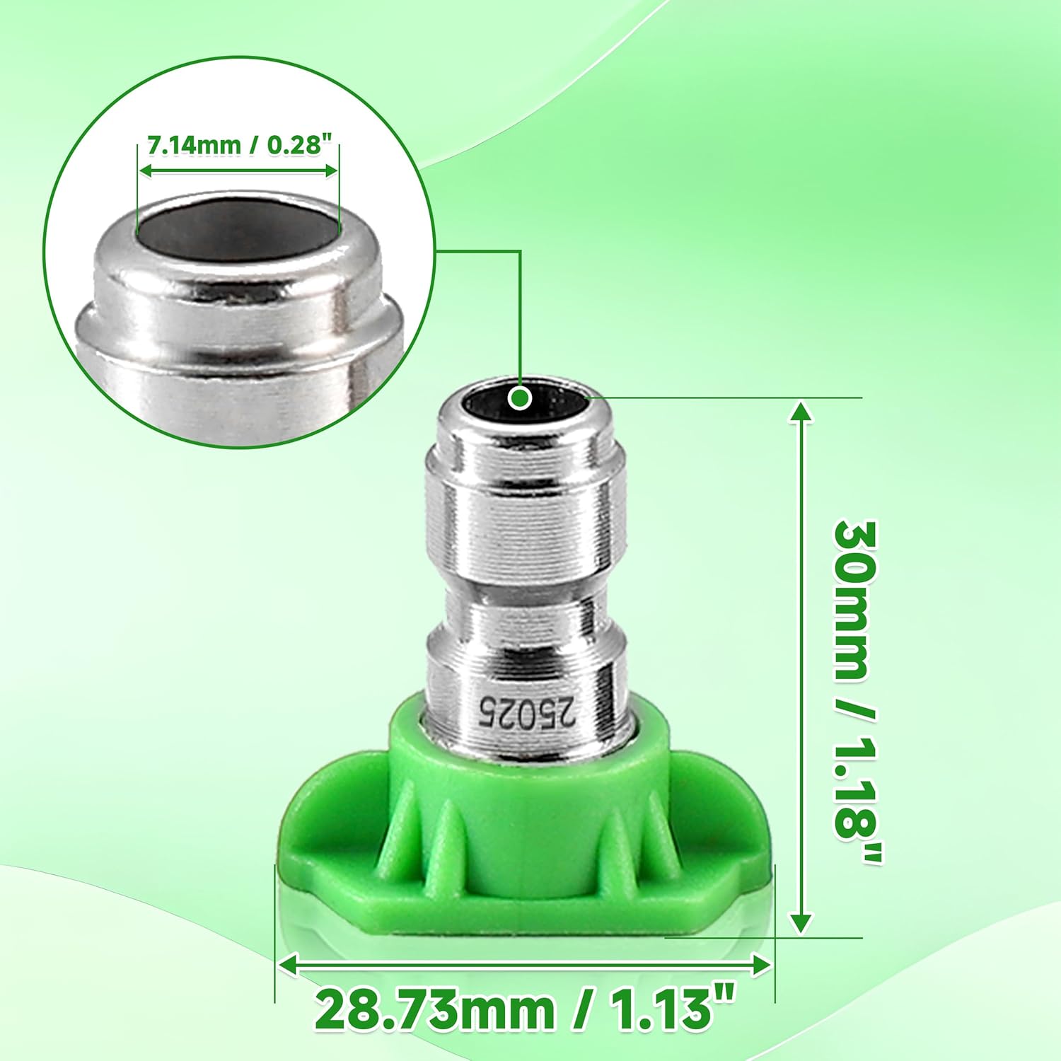 Pressure Washer Tips, 25 Degree Green Power Washer Nozzle Tips 7 Pack, 1/4 Inch Quick Connect, 4000 PSI - Image 7