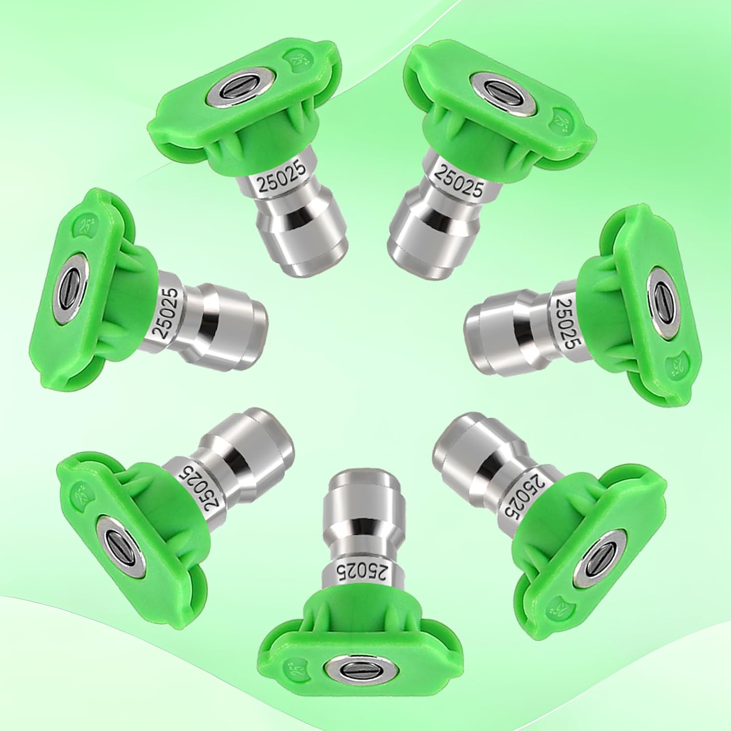 Pressure Washer Tips, 25 Degree Green Power Washer Nozzle Tips 7 Pack, 1/4 Inch Quick Connect, 4000 PSI - Image 8