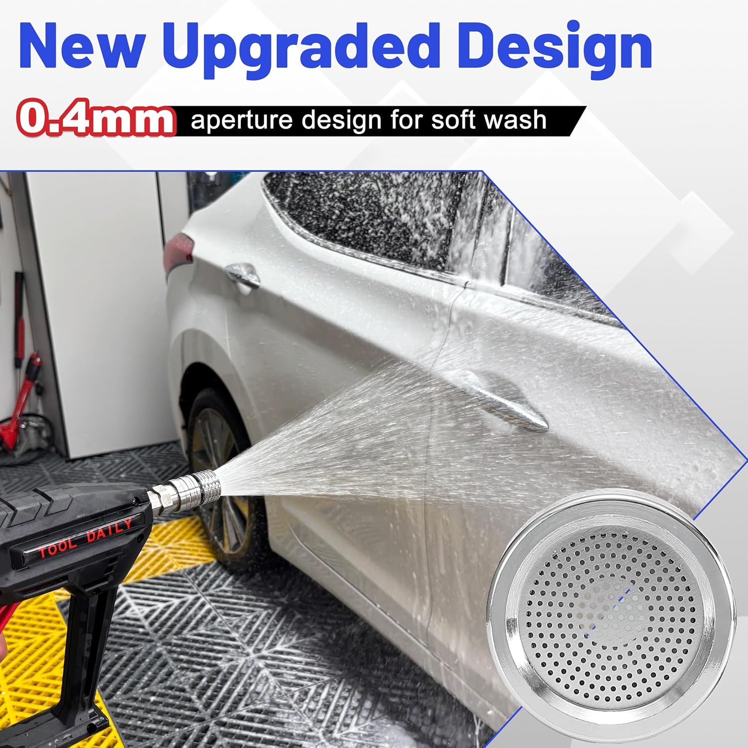 Pressure Washer Nozzle Tips for Soft Wash, Shower Nozzle for Pressure Washing with 1/4” Quick Connector, Stainless Steel Power Washer Shower Sprinkler for Car Washing and Gardening, 2 Pack - Image 2
