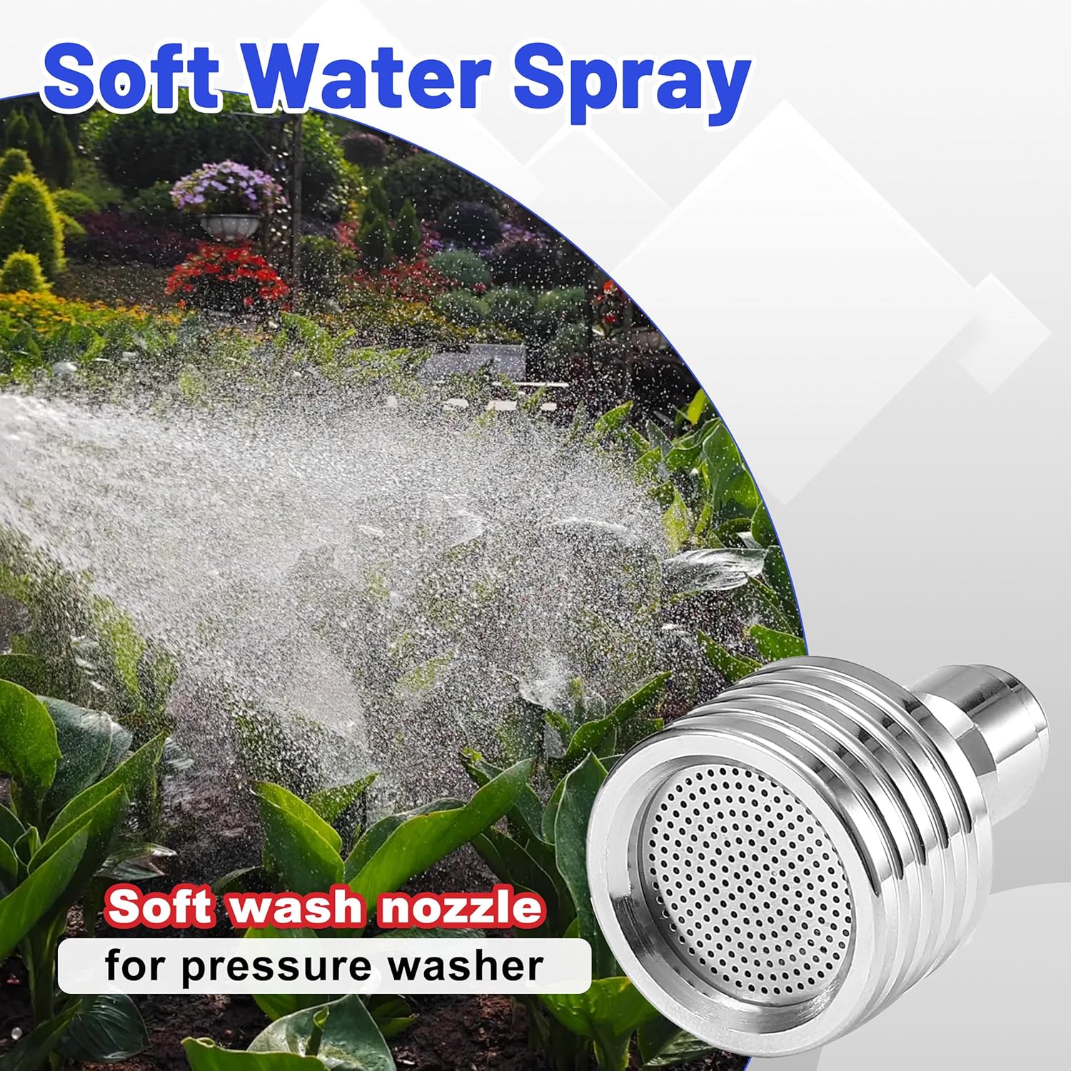 Pressure Washer Nozzle Tips for Soft Wash, Shower Nozzle for Pressure Washing with 1/4” Quick Connector, Stainless Steel Power Washer Shower Sprinkler for Car Washing and Gardening, 2 Pack - Image 8
