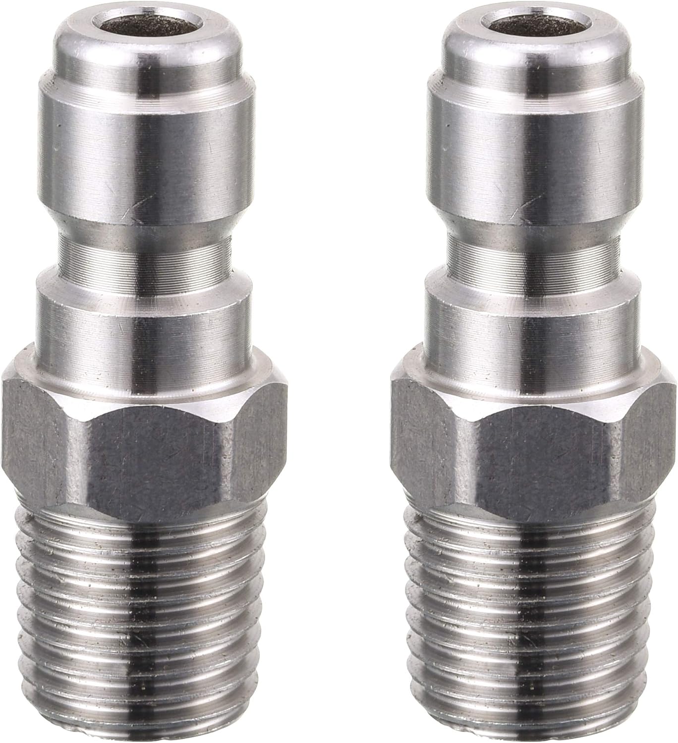 Pressure Washer Coupler, Quick Connect Plug, 1/4 Inch Male NPT Fitting, 5000 PSI, 2-Pack - Image 1
