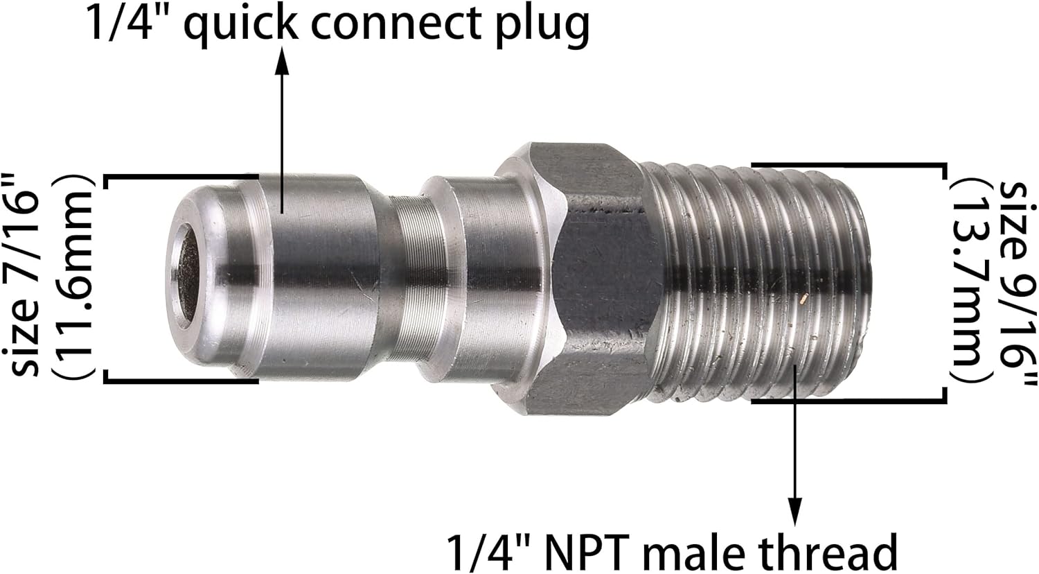 Pressure Washer Coupler, Quick Connect Plug, 1/4 Inch Male NPT Fitting, 5000 PSI, 2-Pack - Image 2
