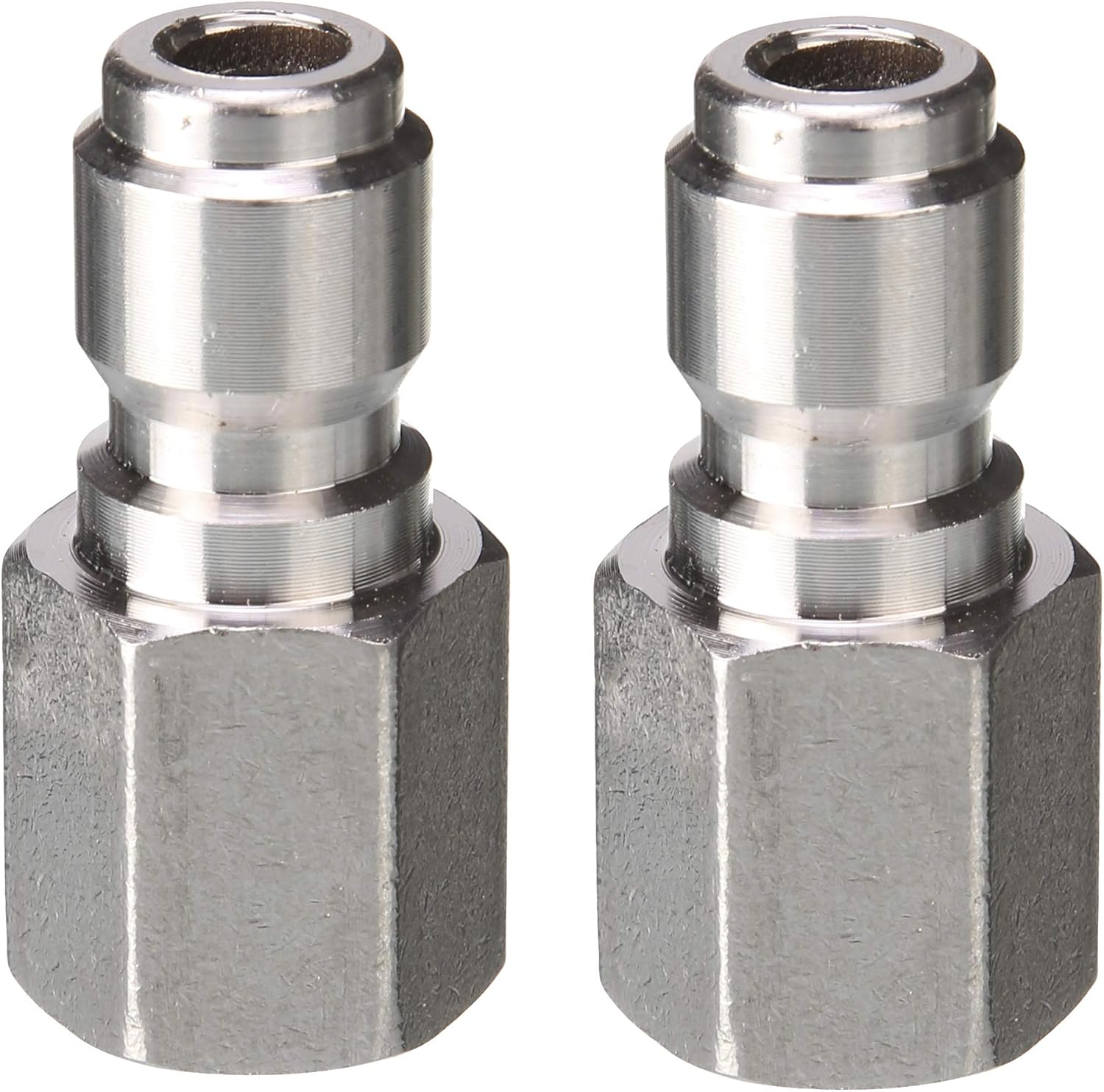 Pressure Washer Coupler, 1/4 Inch Quick Connect Plug to 1/4 Inch Female NPT Fitting, 5000 PSI, 2-Pack - Image 1