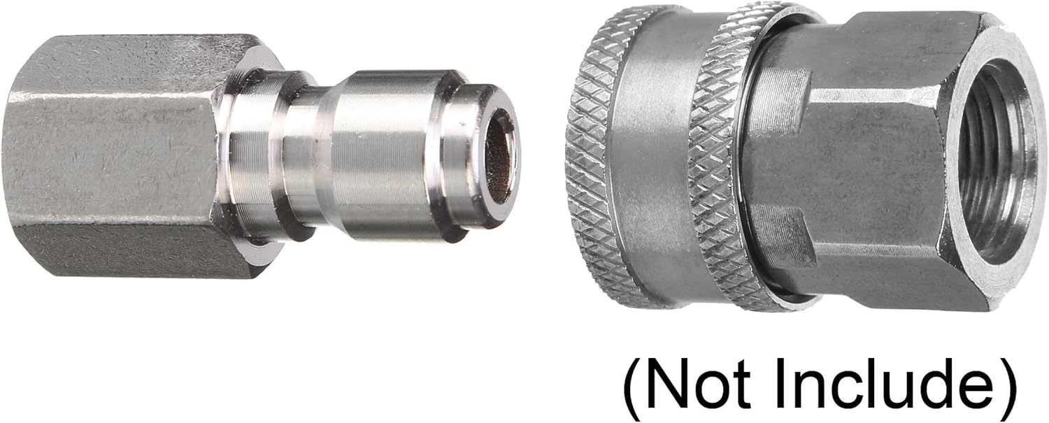Pressure Washer Coupler, 1/4 Inch Quick Connect Plug to 1/4 Inch Female NPT Fitting, 5000 PSI, 2-Pack - Image 3