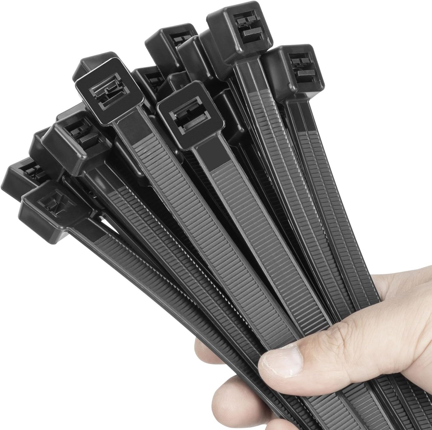 18 Inch Black Zip Ties Heavy Duty 100 Pack Long Cable Ties, 300 LBS Ultra Strong Tensile Strength, Self-Locking UV Resistant for Indoor and Outdoor Use - Image 1