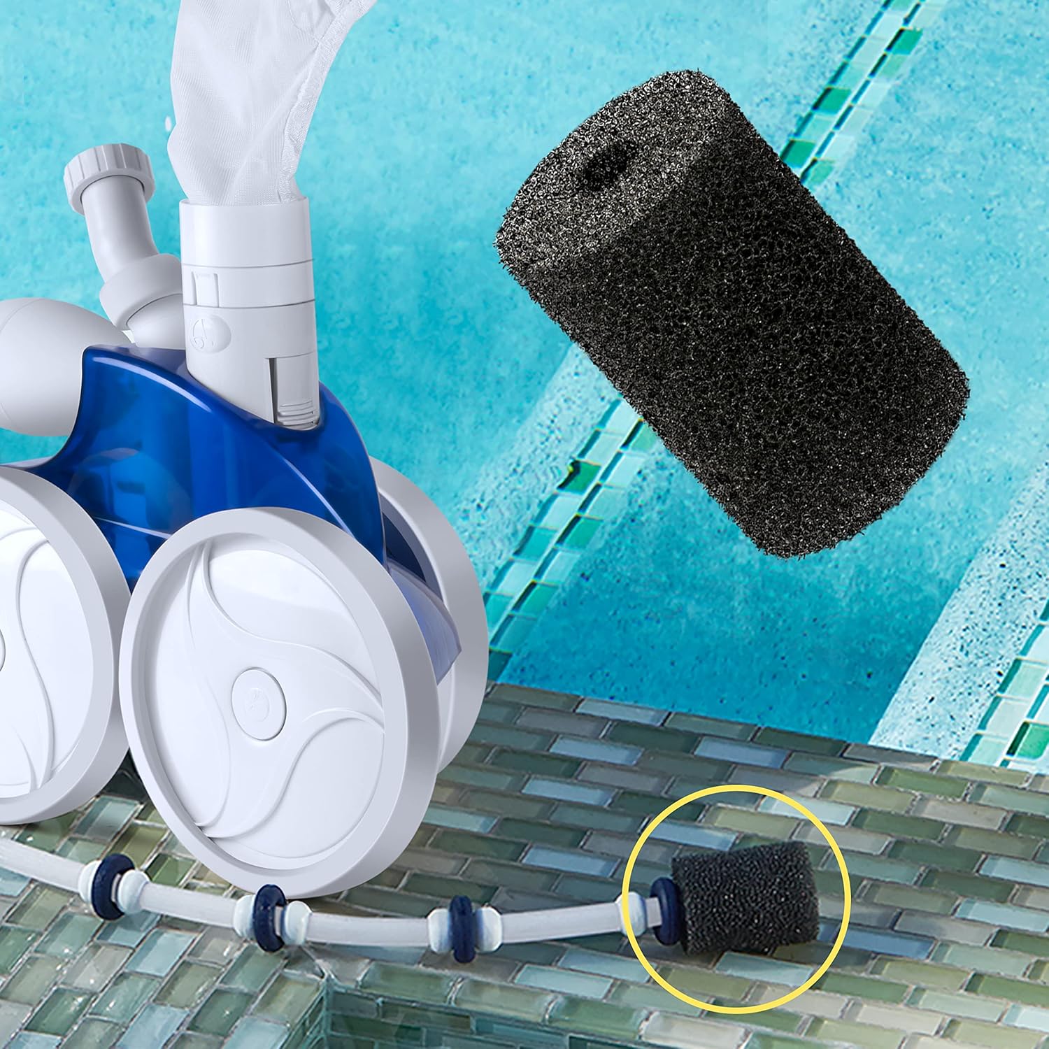 for Polaris Pool Cleaner Parts, 12 Pack Sweep Hose Tail Scrubbers Replacement for Sweep Pool Cleaner Fits Polaris 180 280 360 380 480 3900 - Image 6