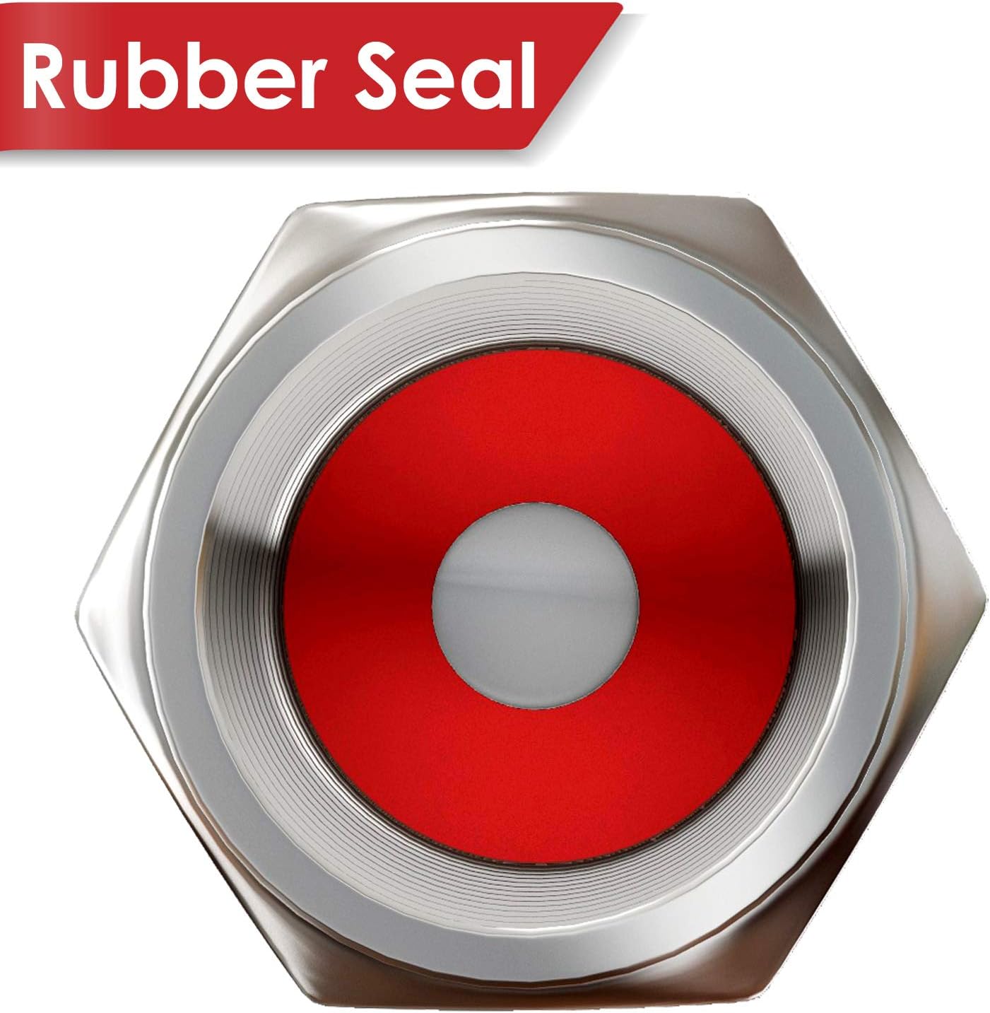 Tire Valve Caps (12 Pack) Heavy-Duty Stem Covers | Dust Proof, with O Rubber Seal | Hexagon Design | Outdoor, All-Weather, Leak-Proof Air Protection | Light-Weight Universal Aluminum Alloy (Silver) - Image 2