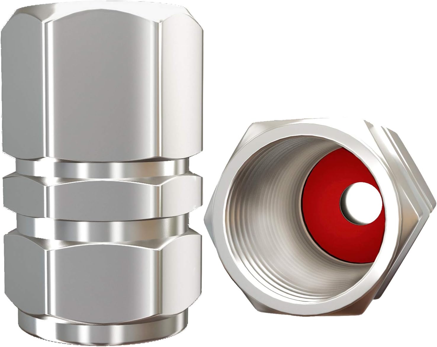 Tire Valve Caps (12 Pack) Heavy-Duty Stem Covers | Dust Proof, with O Rubber Seal | Hexagon Design | Outdoor, All-Weather, Leak-Proof Air Protection | Light-Weight Universal Aluminum Alloy (Silver) - Image 5