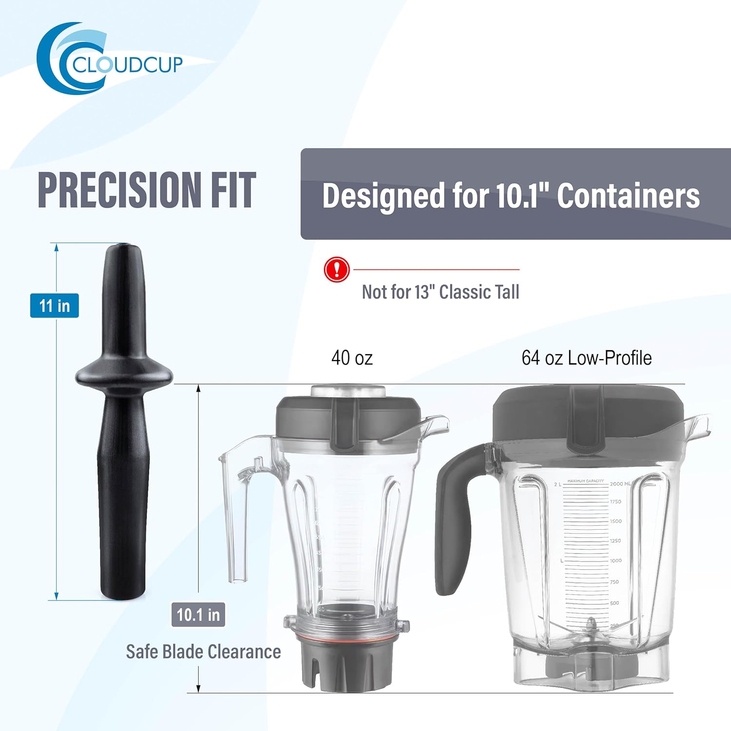 Plunger Replacement Blender Parts for Vitamix Tamper Low Profile Professional Series Pro 750 5300 7500 Blender Parts Accessories, Low Profile Container 64 Oz, 40 Oz - Image 5