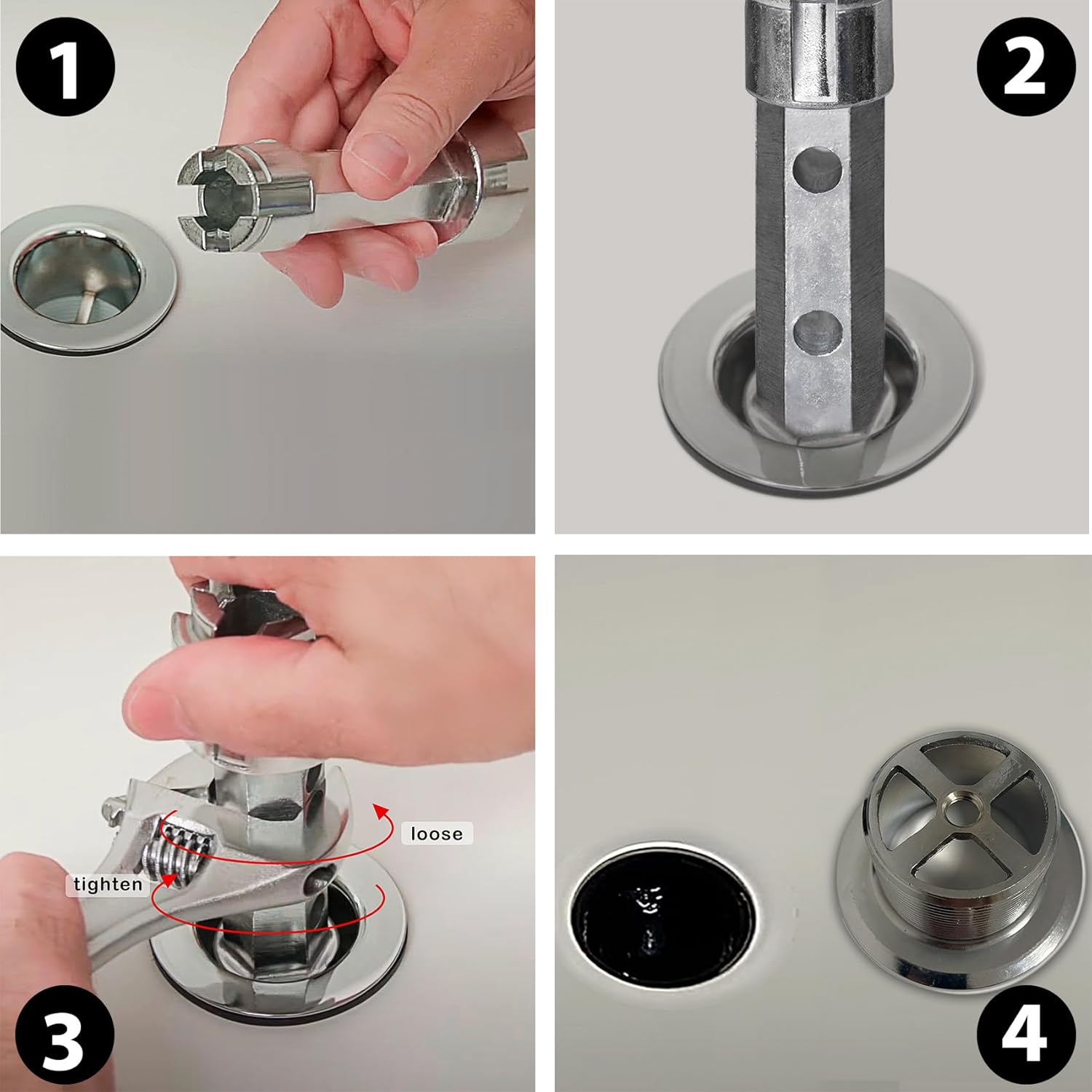 Tub Drain Remover Wrench Removal Tool Dual Ended Dumbell for Bath Drains Heavy Duty Aluminum - Image 5