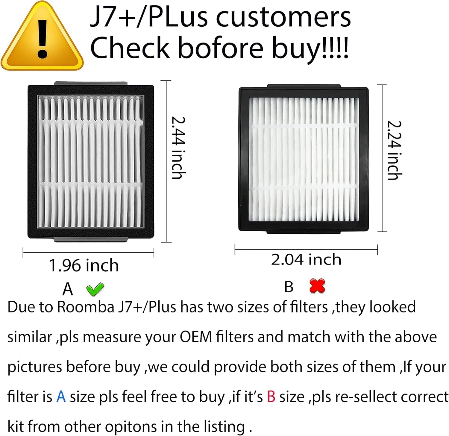 Parts accessories Compatible for iRobot Roomba e5 e6 i1 i2 i3 i4 i5 i6 i7 i8 j5 j6 j7 j8 and all Plus i e j Series Vacuum Cleaner 2 Set Roller Brushes 8 HEPA Filters 8 Side Brushes 1 caster wheel - Image 2