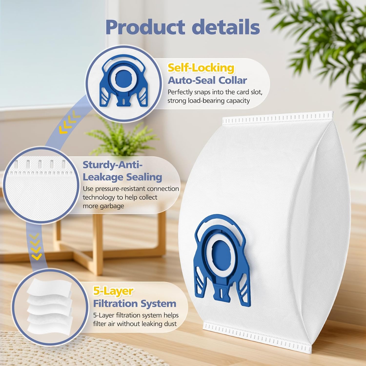 20 Pack 3D Airclean Bags Replacement for Miele GN Vacuum Cleaner Bags for Miele Classic C1 Complete C1 Complete C2 Complete C3 S227 S240 S270 S400 S2 S5 S8 Series - Image 3