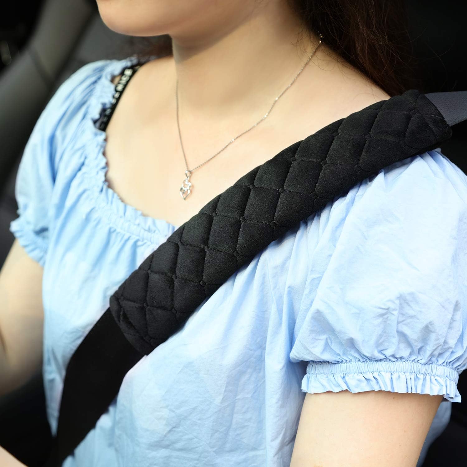 4 Pack Seat Belt Cover Extra Long Seat Belt Pads for Car Soft Comfort Shoulder Strap Covers Harness Pads Helps Protect Your Neck and Shoulder(10.6 Inch,Black) - Image 3