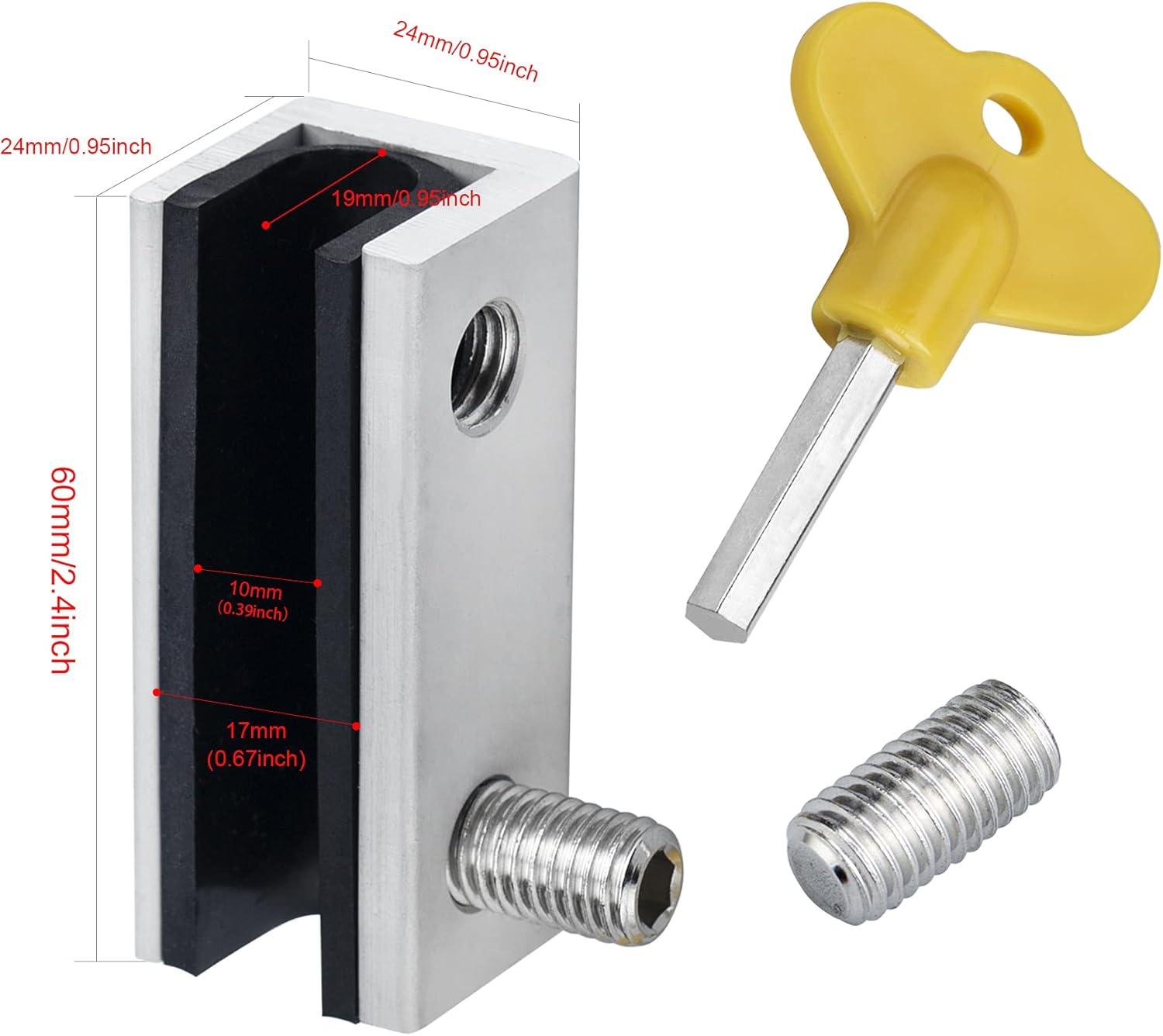 Window Locks, 4 Sets Sliding Security Window Lock with Key for Vertical & Horizontal Sliding Windows & Sliding Doors, Adjustable Window Locks Security Window Stoppers for Patio Bedroom Home and Office - Image 2