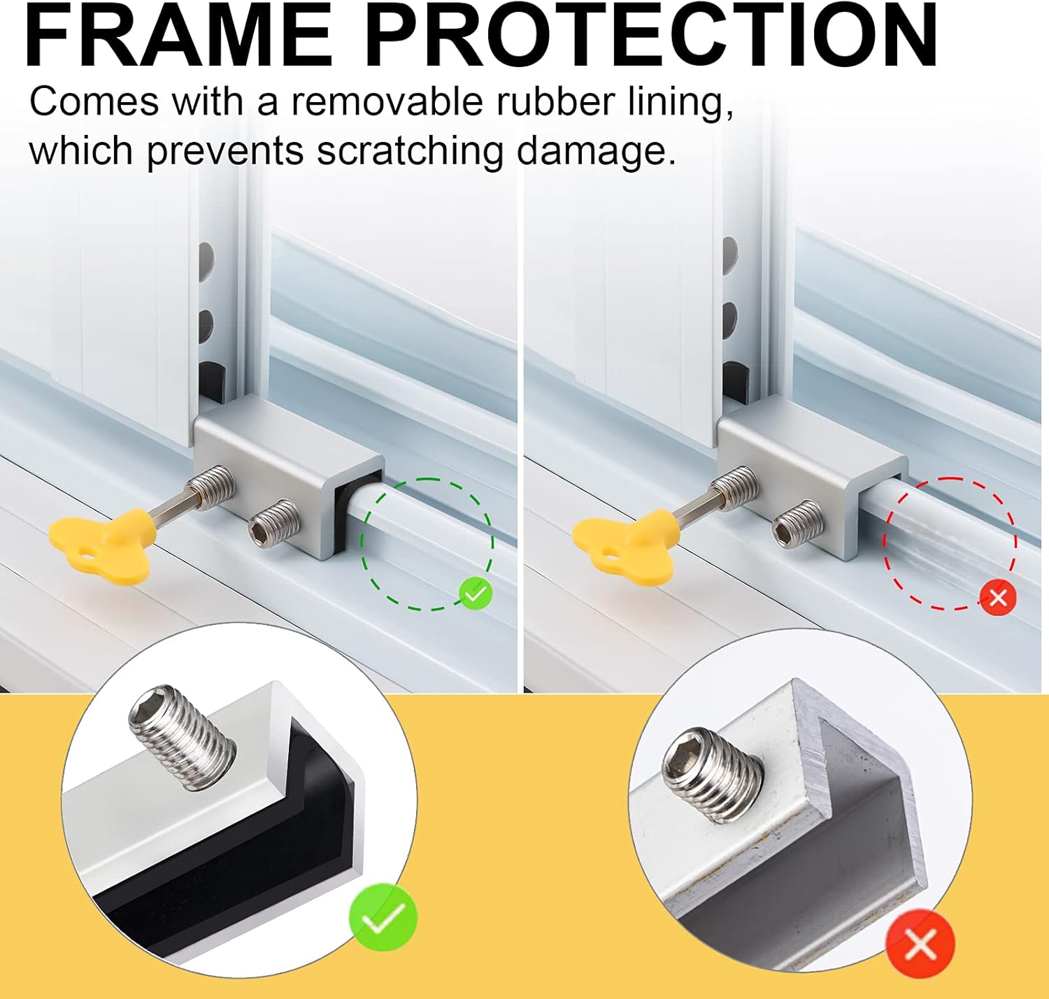 Window Locks, 4 Sets Sliding Security Window Lock with Key for Vertical & Horizontal Sliding Windows & Sliding Doors, Adjustable Window Locks Security Window Stoppers for Patio Bedroom Home and Office - Image 5