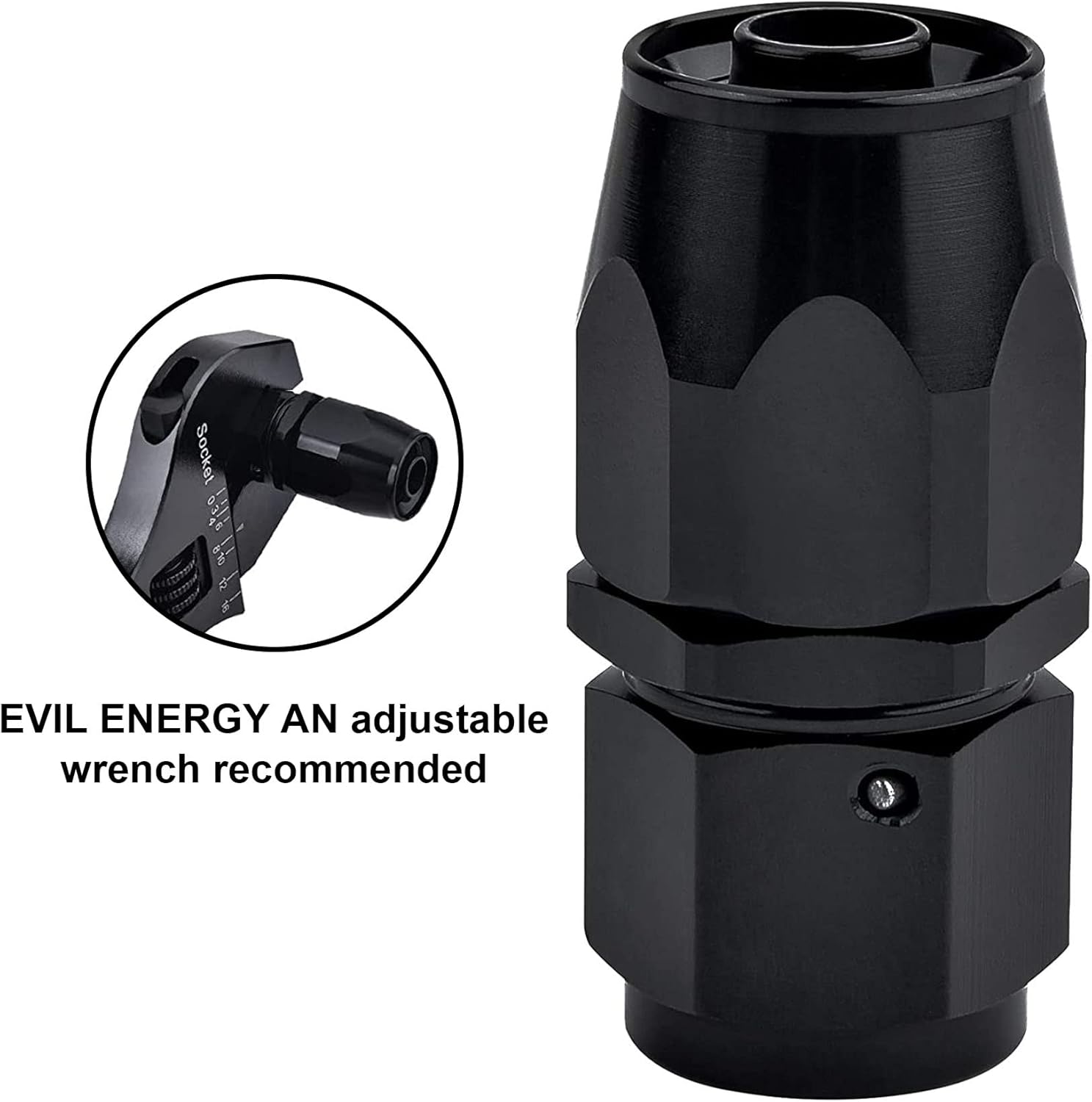 6AN Hose End Fitting Straight Swivel for CPE Braided Hose Black 4PCS - Image 5