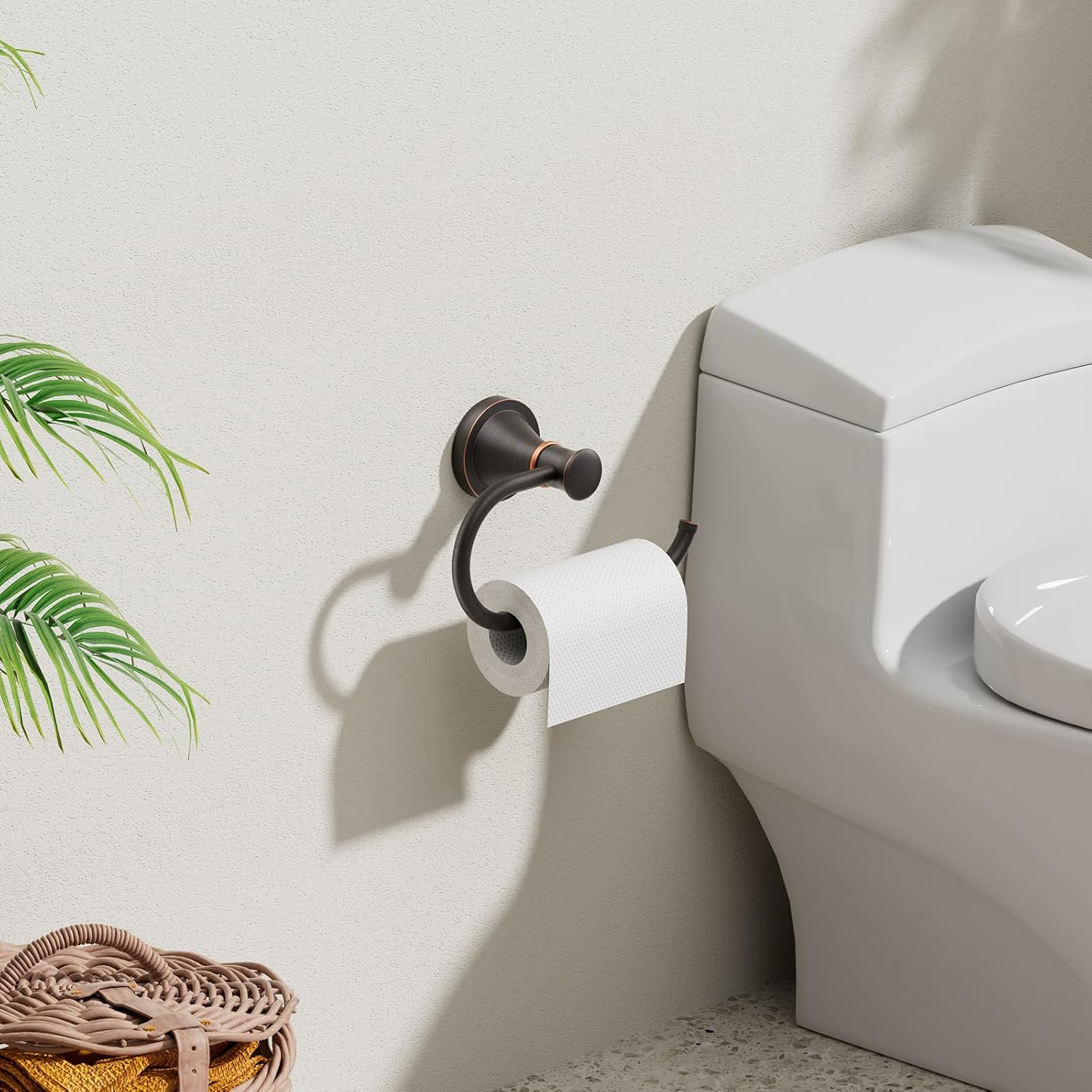 Oil Rubbed Bronze Toilet Tissue Paper Holder Oil Rubbed Bronze Bathroom Accessories Toilet roll Paper Hanger, Wall Mounted, Rustproof - Image 2