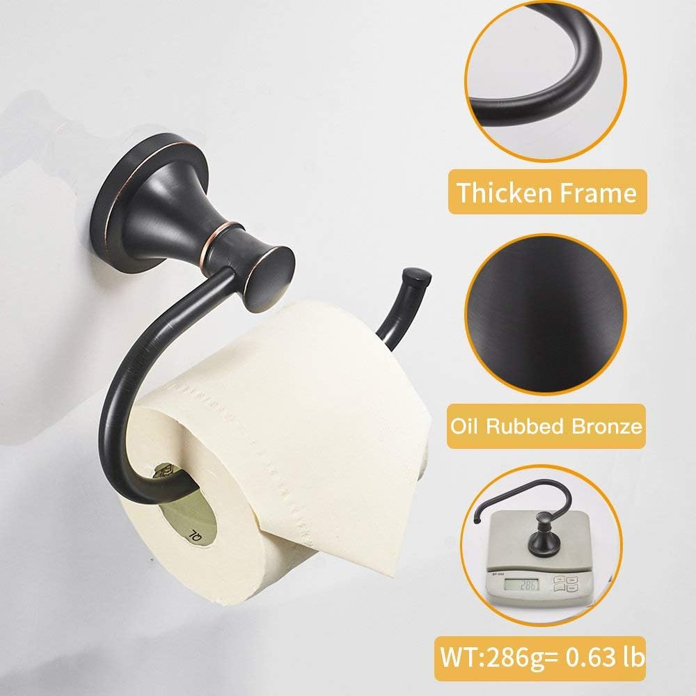 Oil Rubbed Bronze Toilet Tissue Paper Holder Oil Rubbed Bronze Bathroom Accessories Toilet roll Paper Hanger, Wall Mounted, Rustproof - Image 5