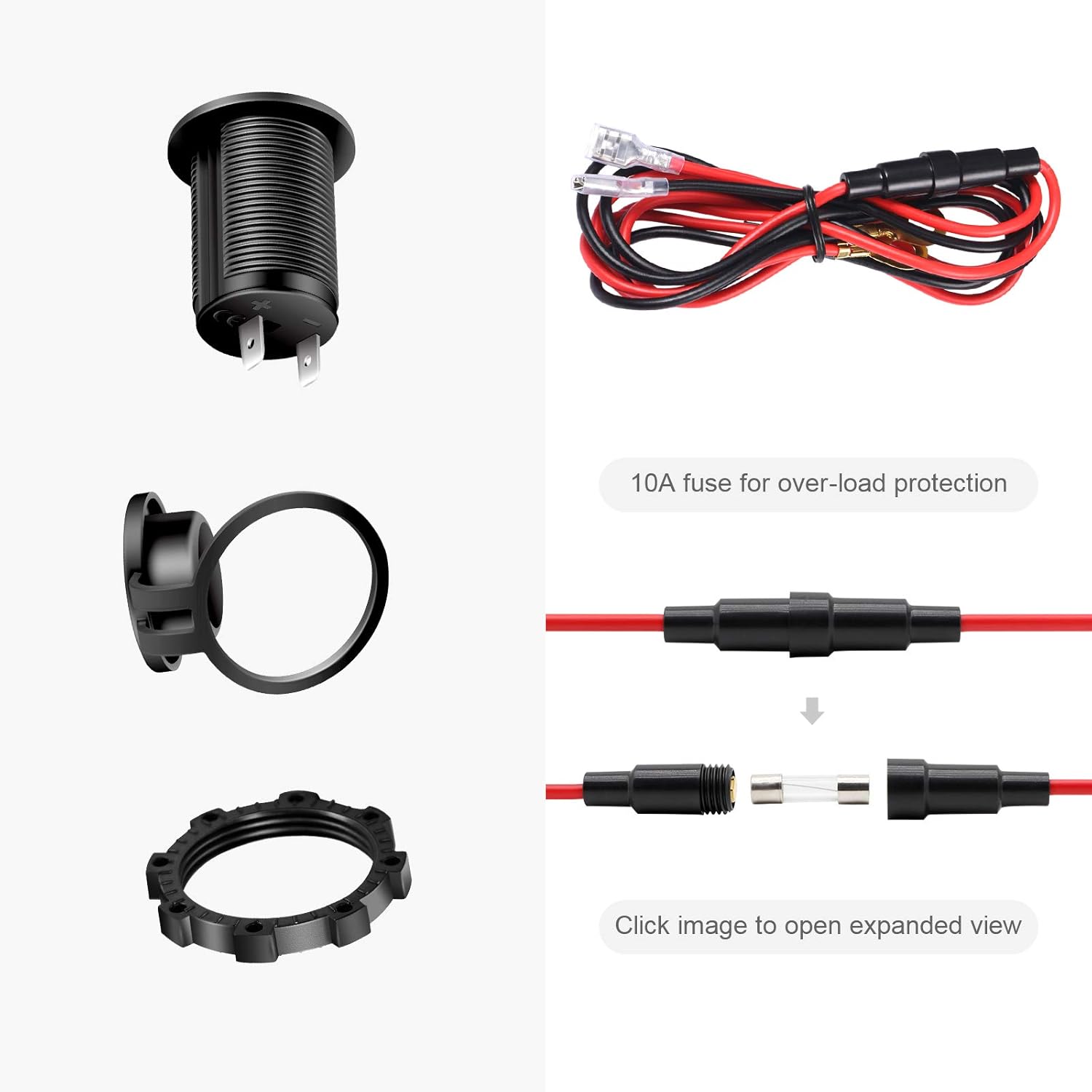 12V Cigarette Lighter Socket, 2 Pack Car Marine Motorcycle ATV RV Lighter Power Outlet Socket Replacement 12 Volt Waterproof Plug by - Image 2