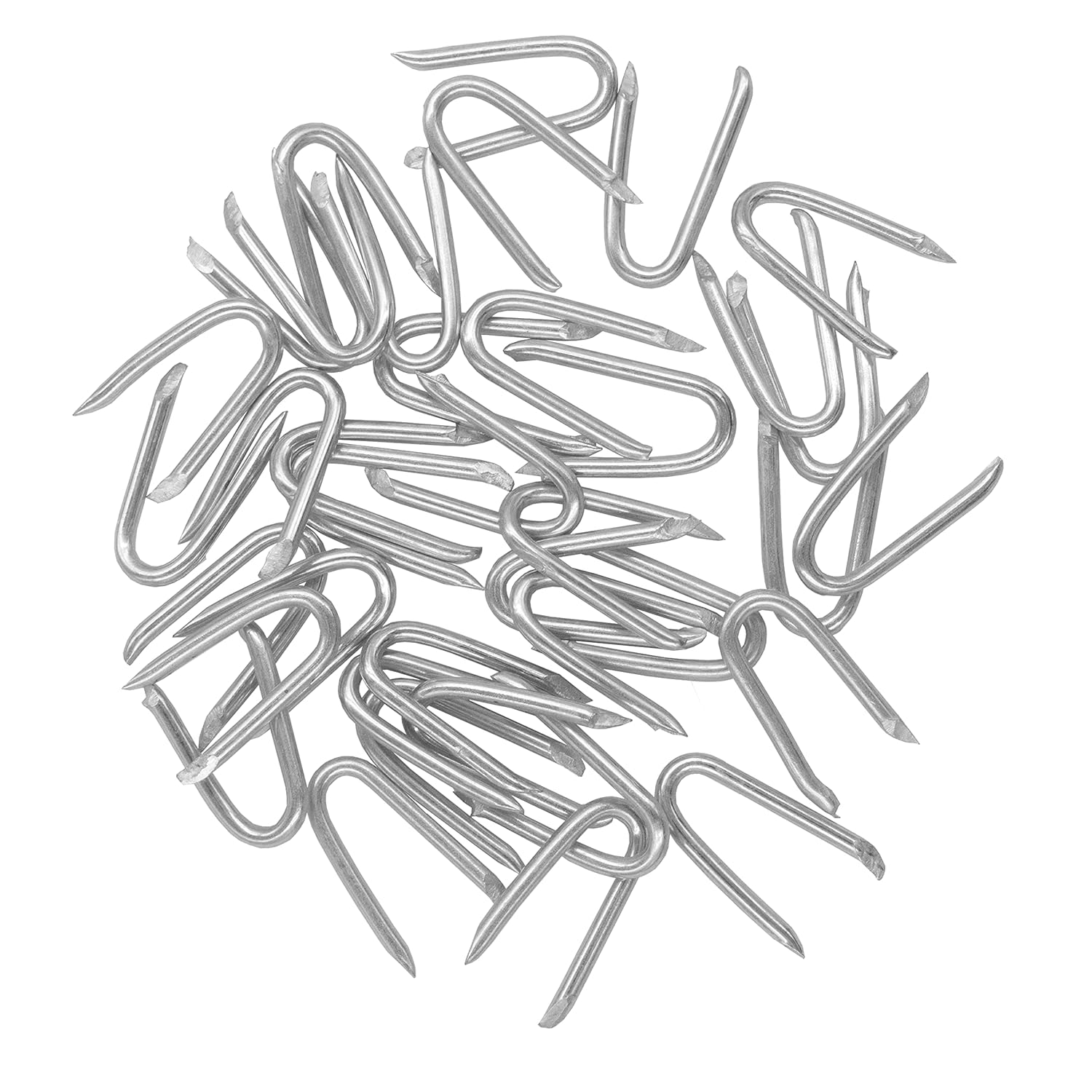 Steel Wire Fencing Staples (200 pcs), Galvanized U-Shaped Fasteners Nails for Wire Mesh and Woven Fencing - Image 1