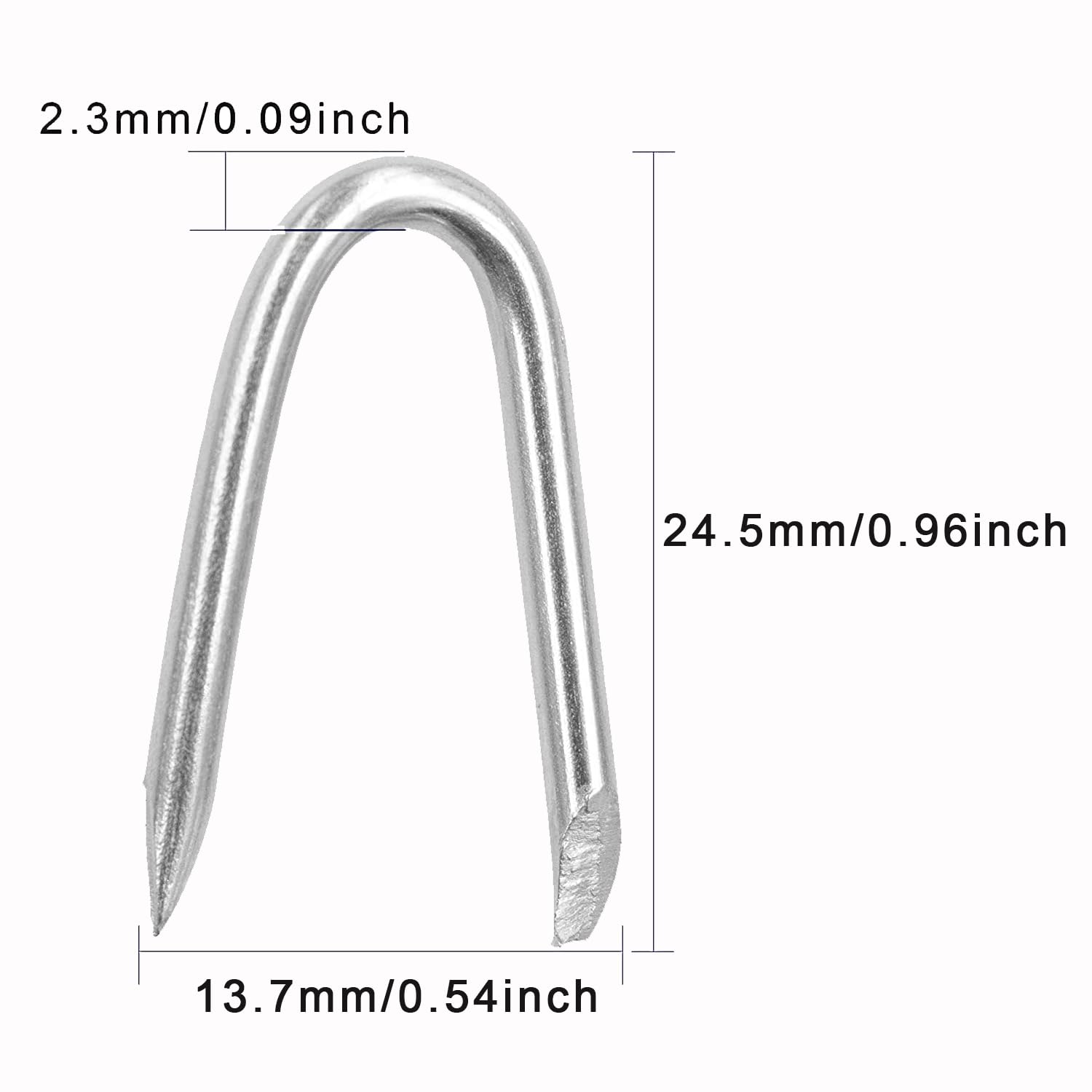 Steel Wire Fencing Staples (200 pcs), Galvanized U-Shaped Fasteners Nails for Wire Mesh and Woven Fencing - Image 2