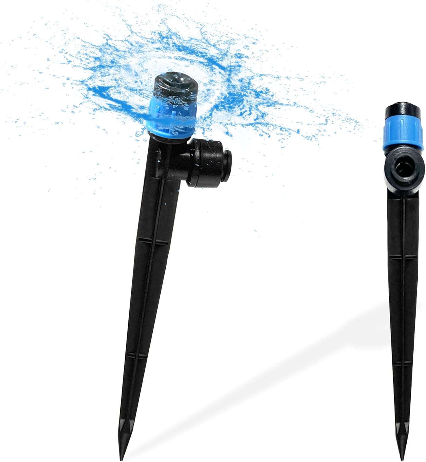 30PCS Push-to-Fit Drip Irrigation Emitters for 1/4 inch Irrigation Tubing, Adjustable 360 Degree Vortex Drip Emitters with Stake, Irrigation Dripper Sprinklers for Drip Irrigation System - Image 1