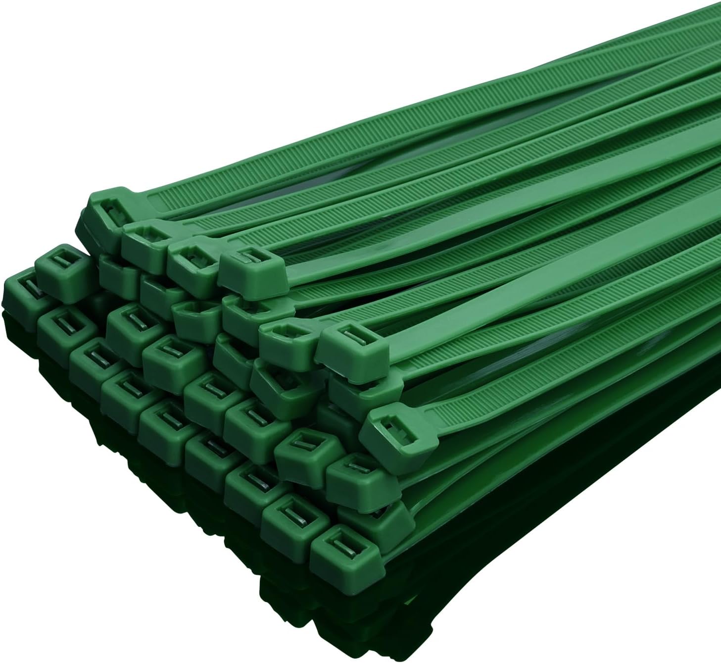 12 Garden Green Zip Ties Heavy Duty 100 Pack, 120 LBS Tensile Strength, Premium Nylon Cable Wire Ties, Self-locking Plastic Ties for Indoor and Outdoor Use - Image 1