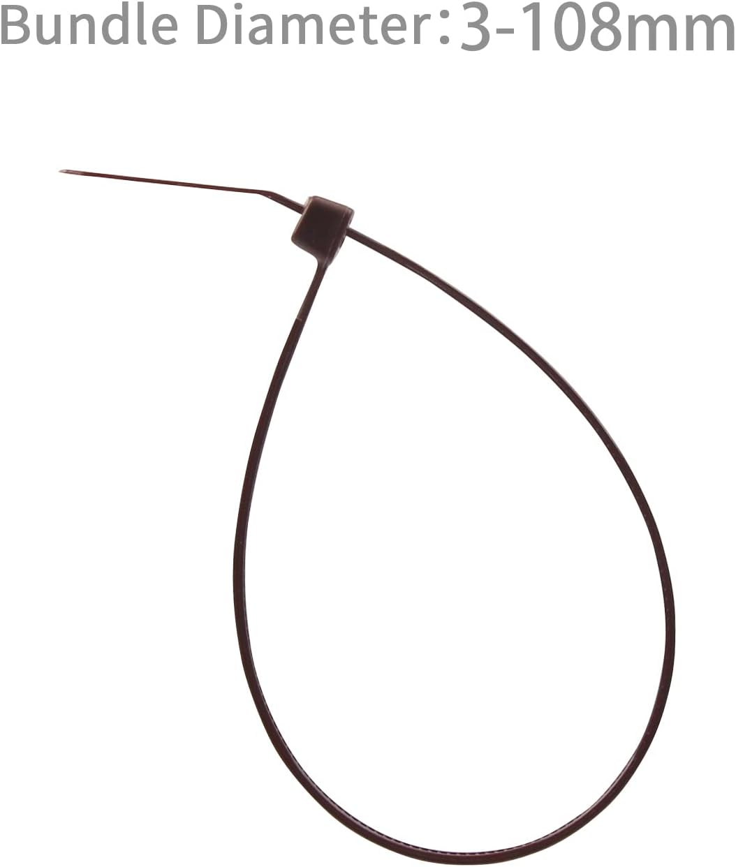 100PCS Cable Zip Ties Heavy Duty, Premium Nylon Plastic Wire Ties with 50 Pounds Tensile Strength, Self-Locking Black Nylon Zip Ties for Indoor and Outdoor (16 inch, Brown) - Image 3