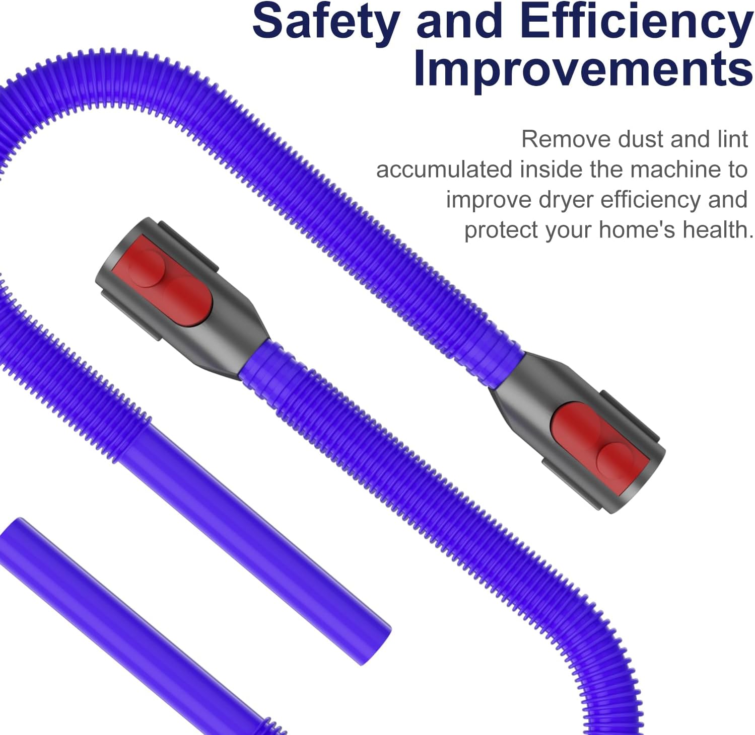 Dryer Lint Vacuum Attachment Compatible with Dyson V15 V12 V11 V10 V8 V7 Gen5 Cordless Vacuum Cleaner, Flexible Dryer Vent Cleaner Kit Lint Removal Tool Purple (【V7V8-V15】Dryer Lint Vacuum Attachment) - Image 5