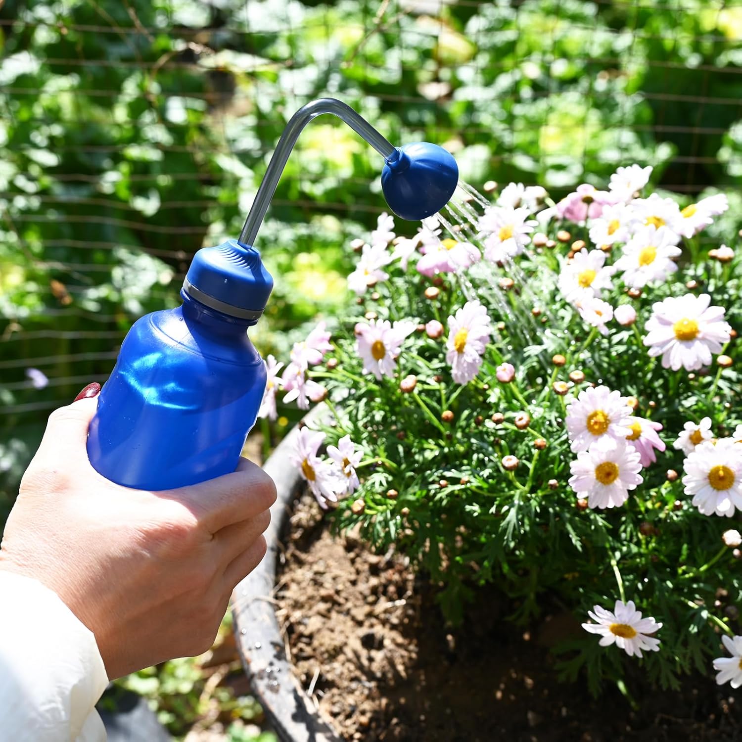 Watering Can for Seedlings, Small Watering Can for House Plant Garden Flower 15oz/0.45l (Blue) - Image 4