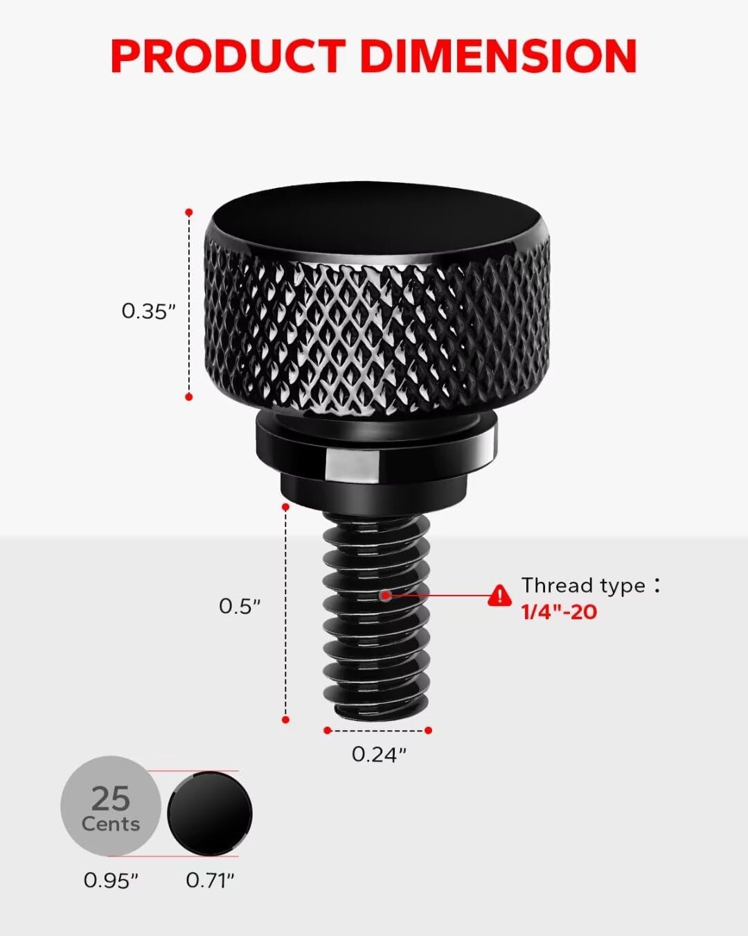 Gloss Black 304 Stainless Steel Seat Bolt Screw Compatible with Harley Davidson 1996-2025 - Image 6