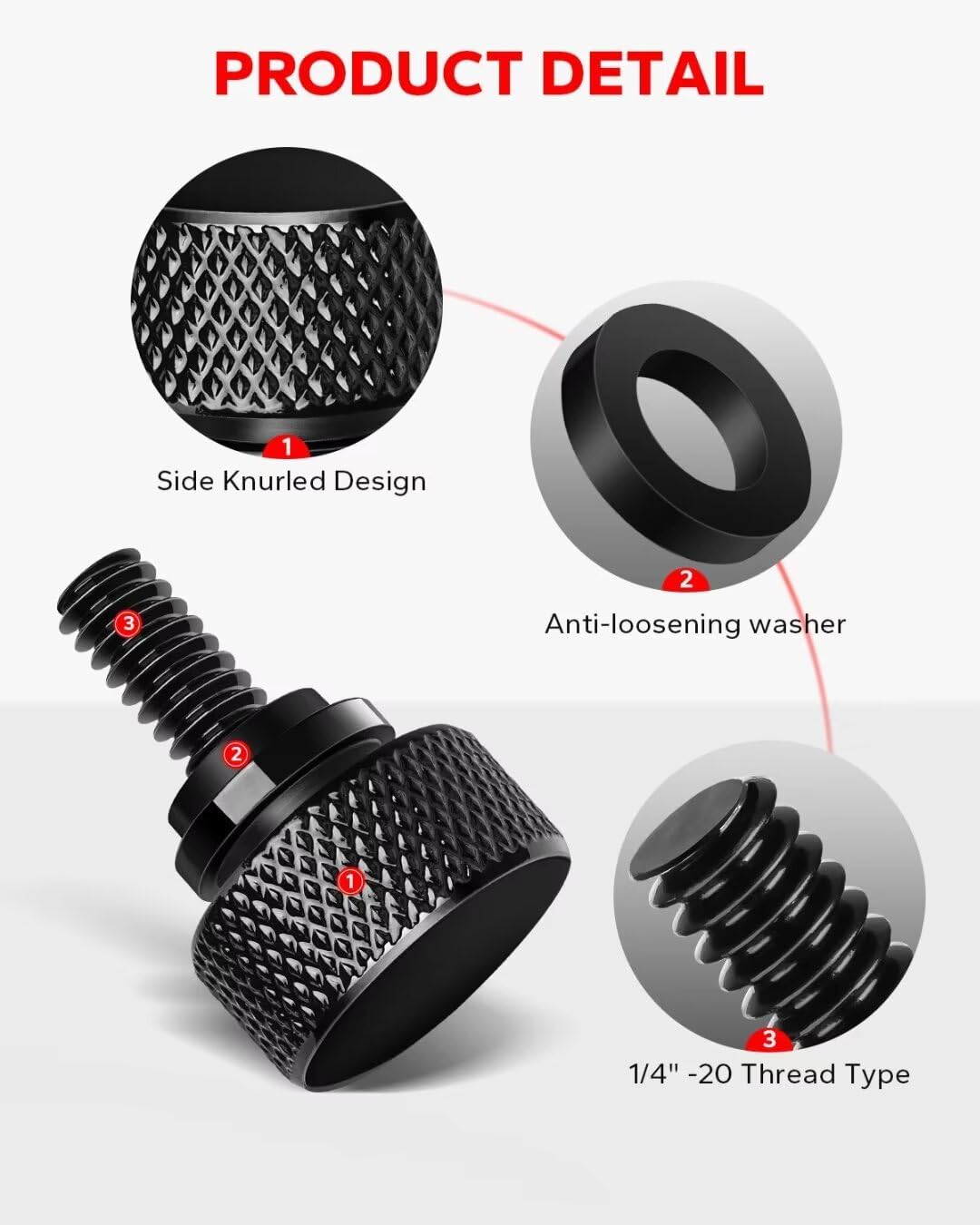 Gloss Black 304 Stainless Steel Seat Bolt Screw Compatible with Harley Davidson 1996-2025 - Image 7
