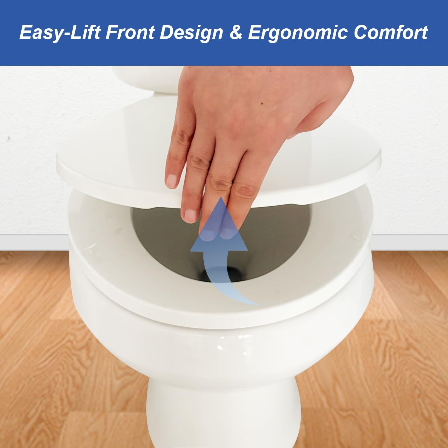 Round Toilet Seat, Standard 16.5” Slow/Soft Close Round Toilet Seat for Round Toilets, No-Slam Quiet-Close Lid, Easy-to-Install, White, Durable Never-Loosen Design - Image 4