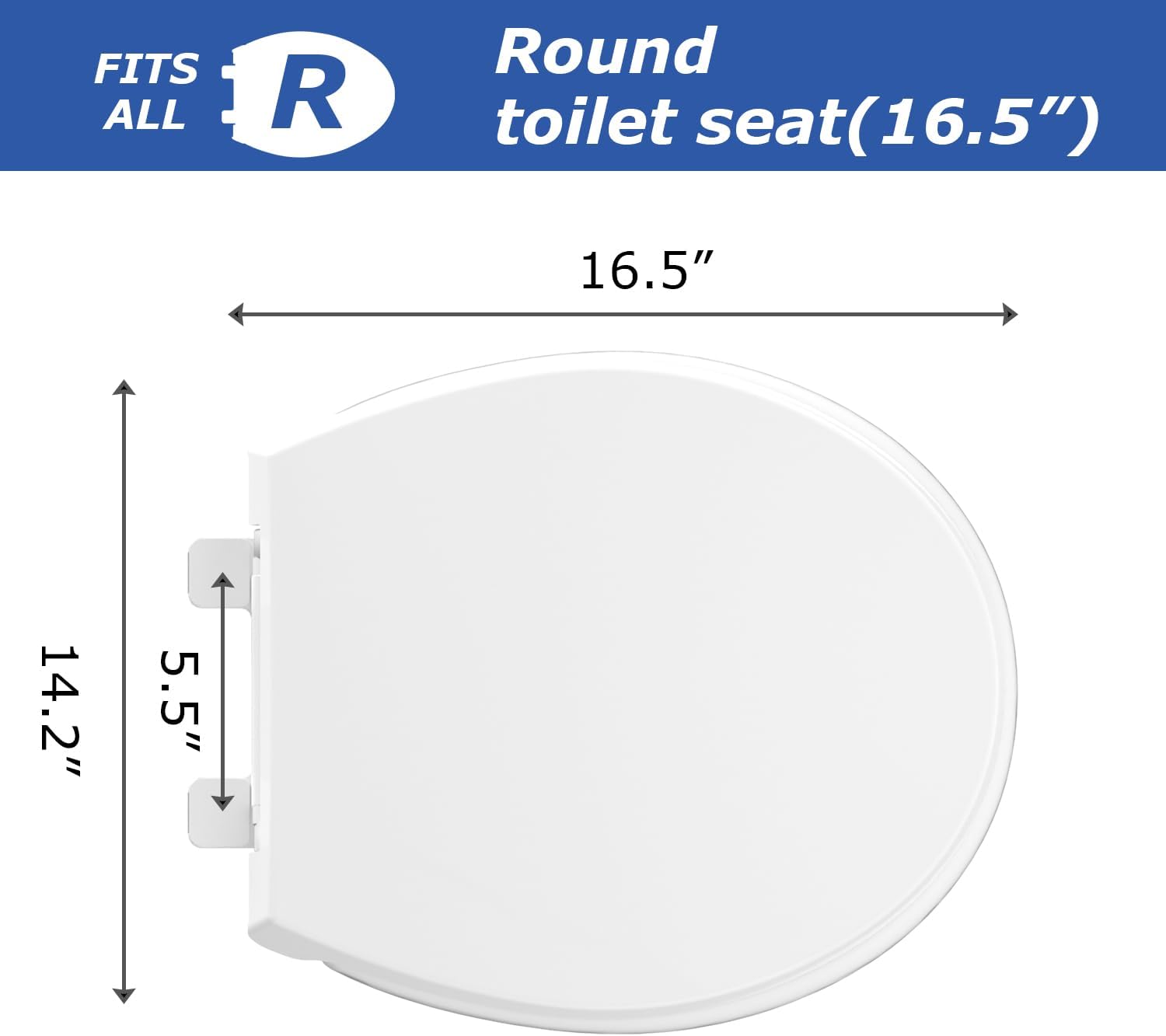 Round Toilet Seat, Standard 16.5” Slow/Soft Close Round Toilet Seat for Round Toilets, No-Slam Quiet-Close Lid, Easy-to-Install, White, Durable Never-Loosen Design - Image 6