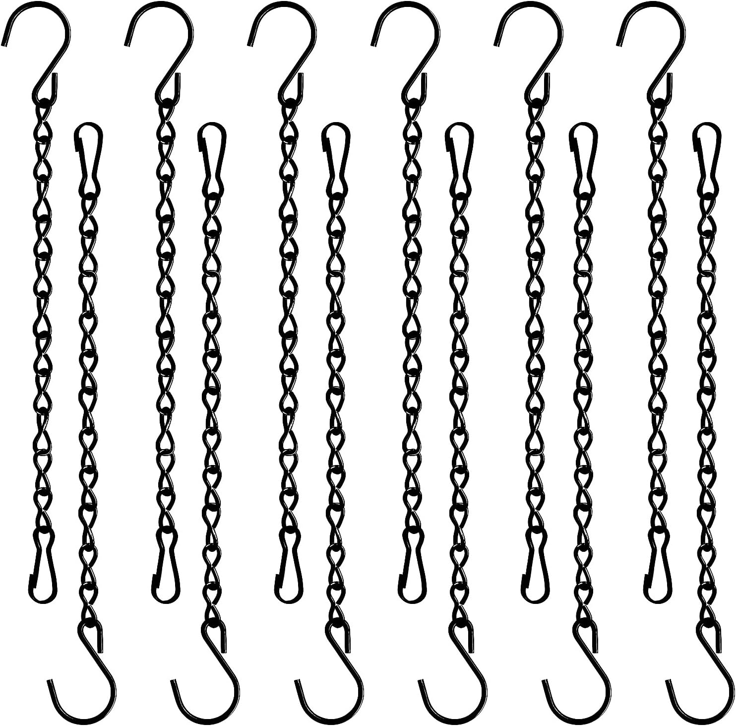 12 Pack 9.5 Inch Hanging Chain for Bird Feeders, Planters, Lanterns, Wind Chimes, Billboards, Chalkboards and Ornaments (Black) - Image 1