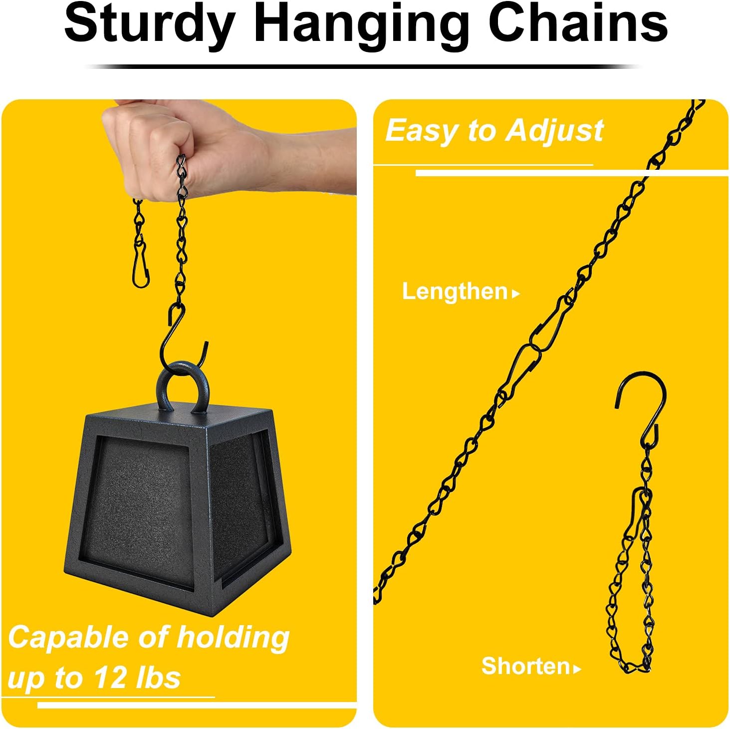 12 Pack 9.5 Inch Hanging Chain for Bird Feeders, Planters, Lanterns, Wind Chimes, Billboards, Chalkboards and Ornaments (Black) - Image 3