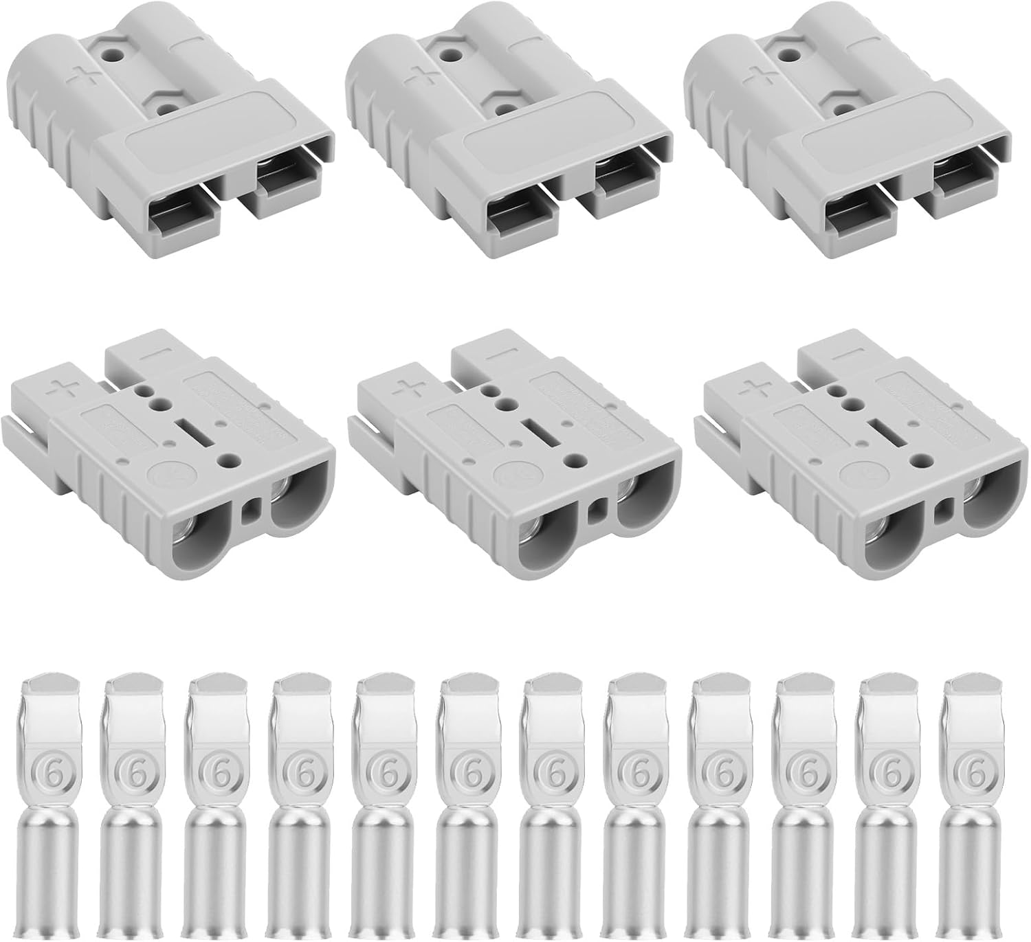 50A-600V Battery Quick Connect/Disconnect with 7/8/10/12 AWG, 6PCS Jumper Cable Plug Connector, Compatible with Anderson Connector for Rescue Winch, Motor Recovery - Image 1